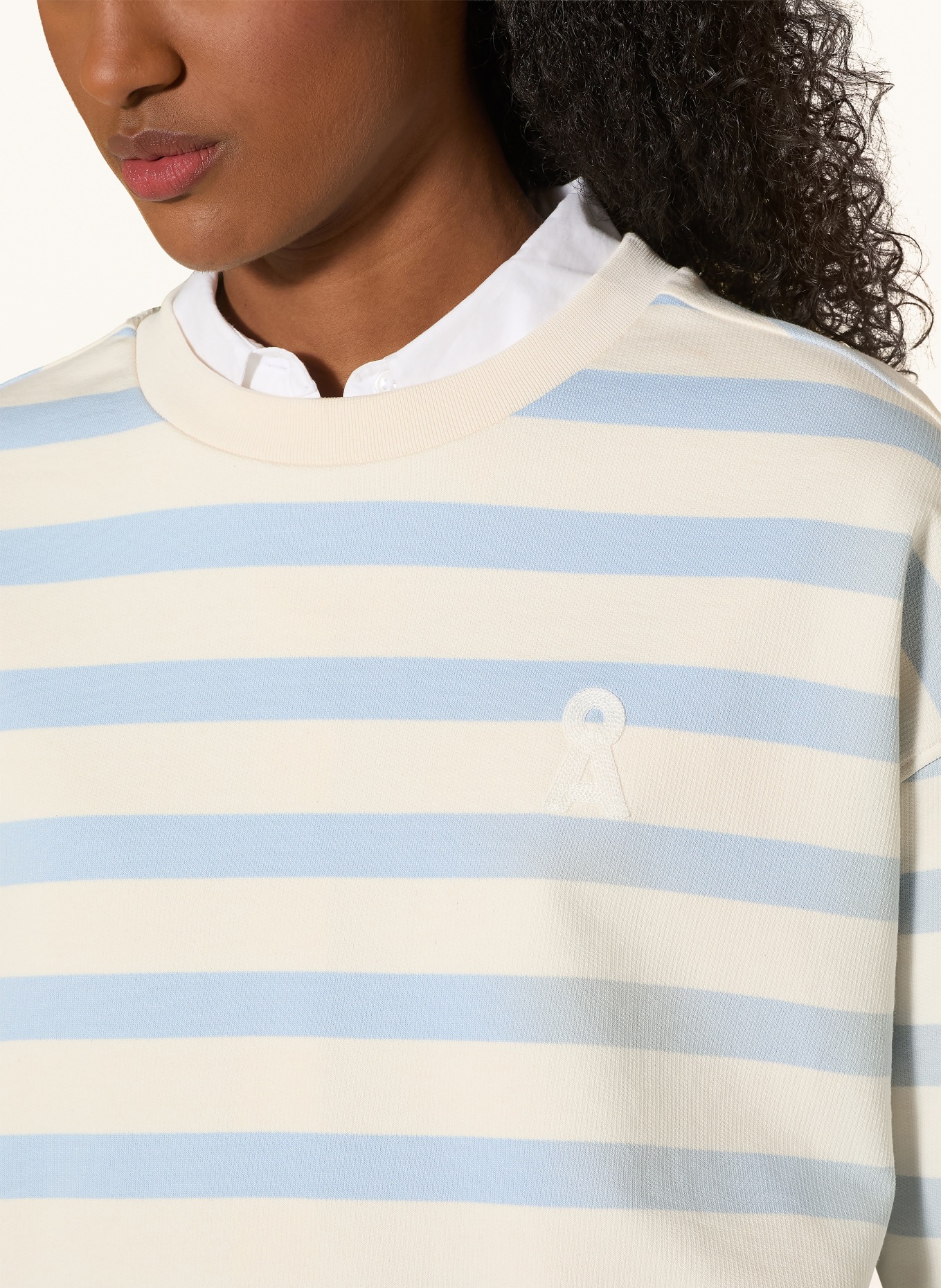 ARMEDANGELS FRANKAA MAARLEN sweatshirt: LIGHT BLUE / ECRU