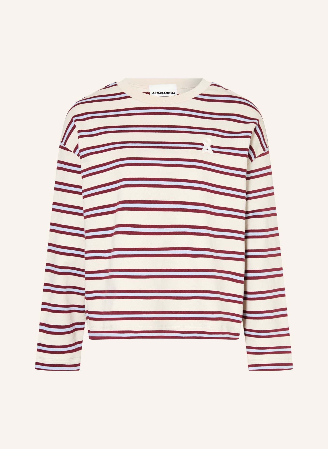 ARMEDANGELS FRANKAA MAARLEN sweatshirt: CREAM / DARK RED / LIGHT BLUE
