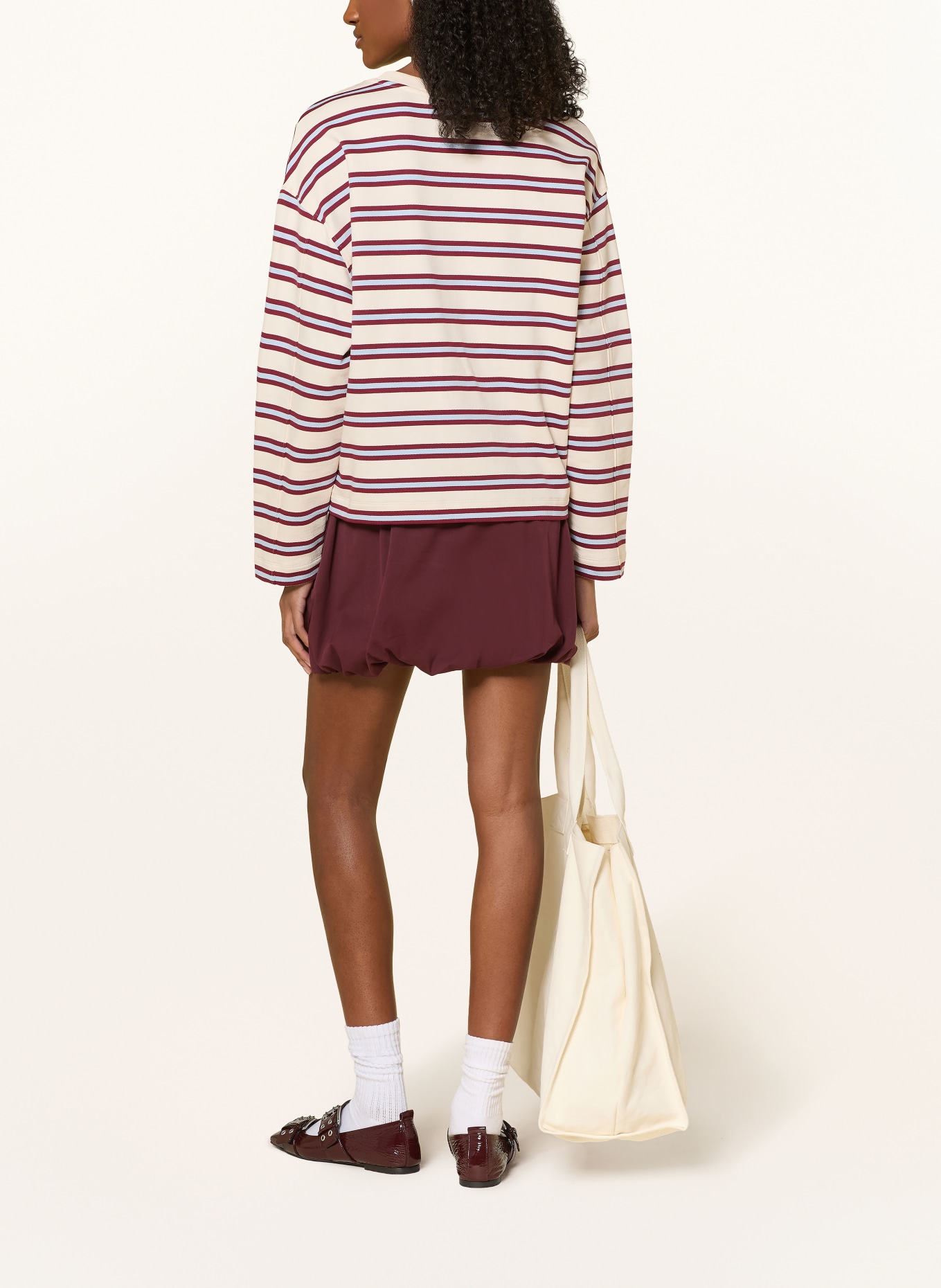 ARMEDANGELS FRANKAA MAARLEN sweatshirt: CREAM / DARK RED / LIGHT BLUE