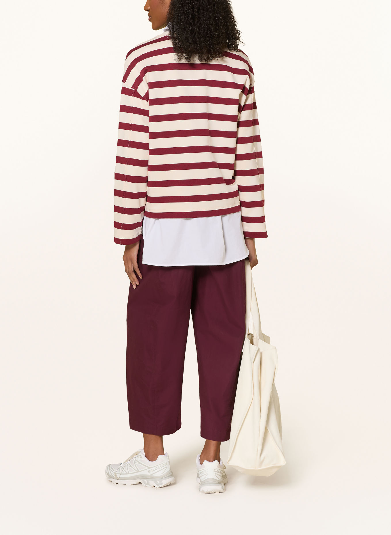 ARMEDANGELS FRANKAA MAARLEN sweatshirt: DARK RED / CREAM