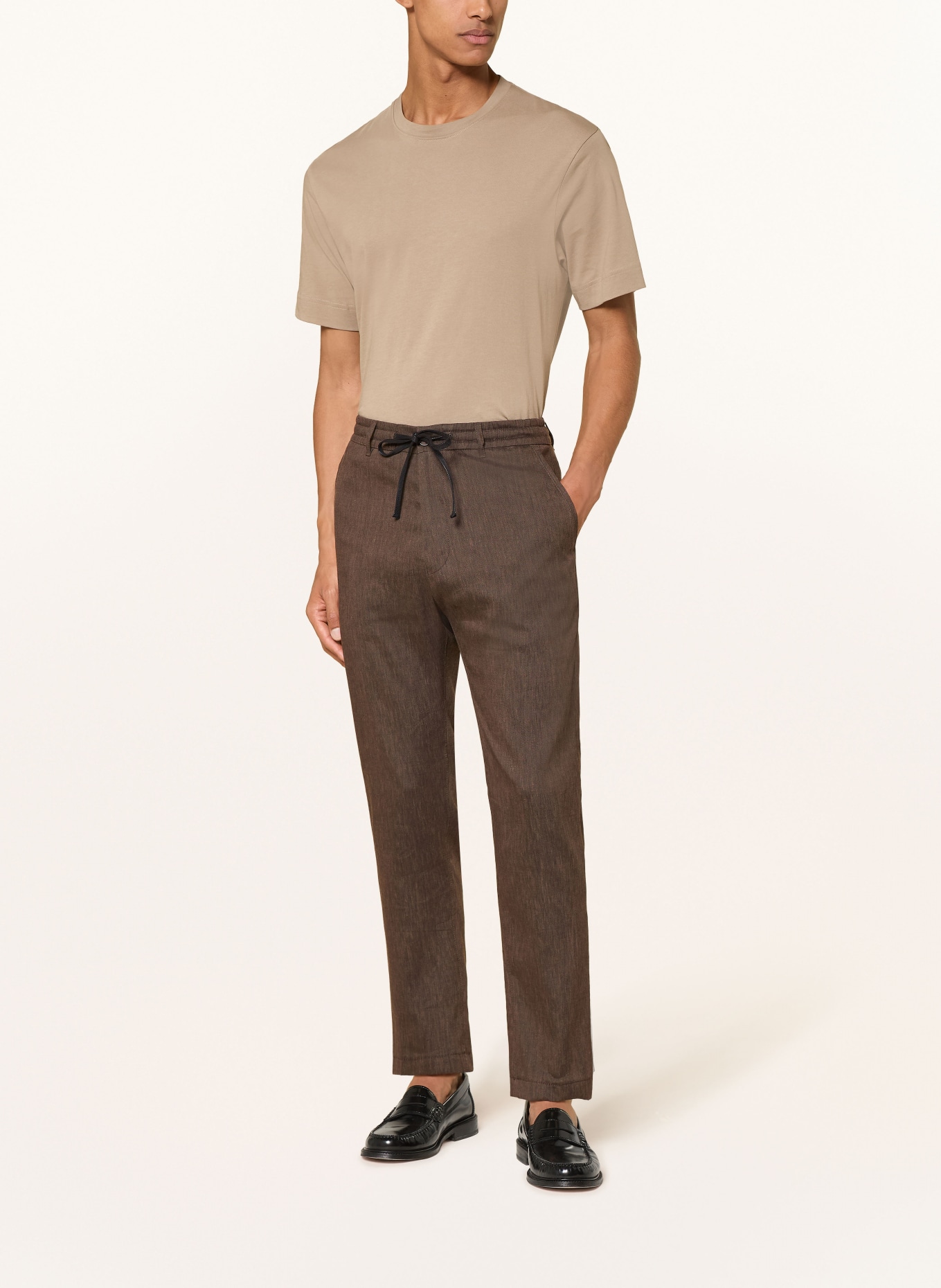 DRYKORN Hose DEGER im Jogging-Stil Regular Fit mit Leinen: BRAUN