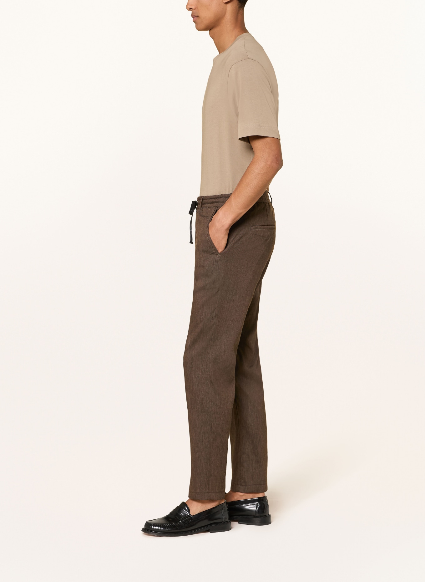 DRYKORN Hose DEGER im Jogging-Stil Regular Fit mit Leinen: BRAUN