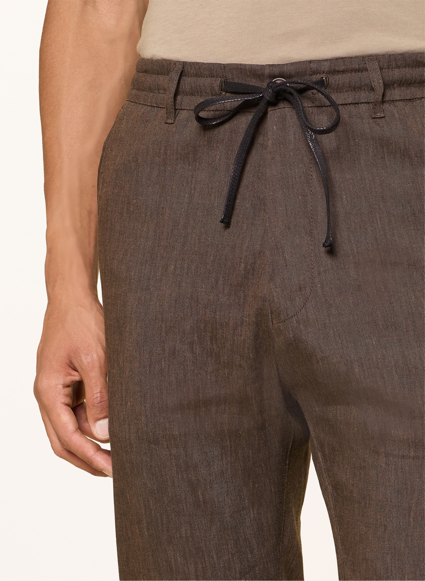 DRYKORN Hose DEGER im Jogging-Stil Regular Fit mit Leinen: BRAUN