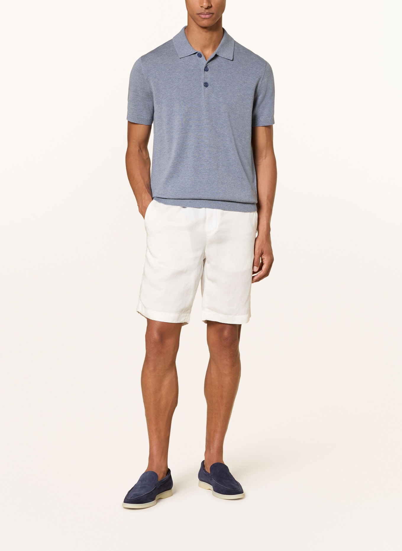 STRELLSON Strick-Poloshirt LOIC: BLAUGRAU