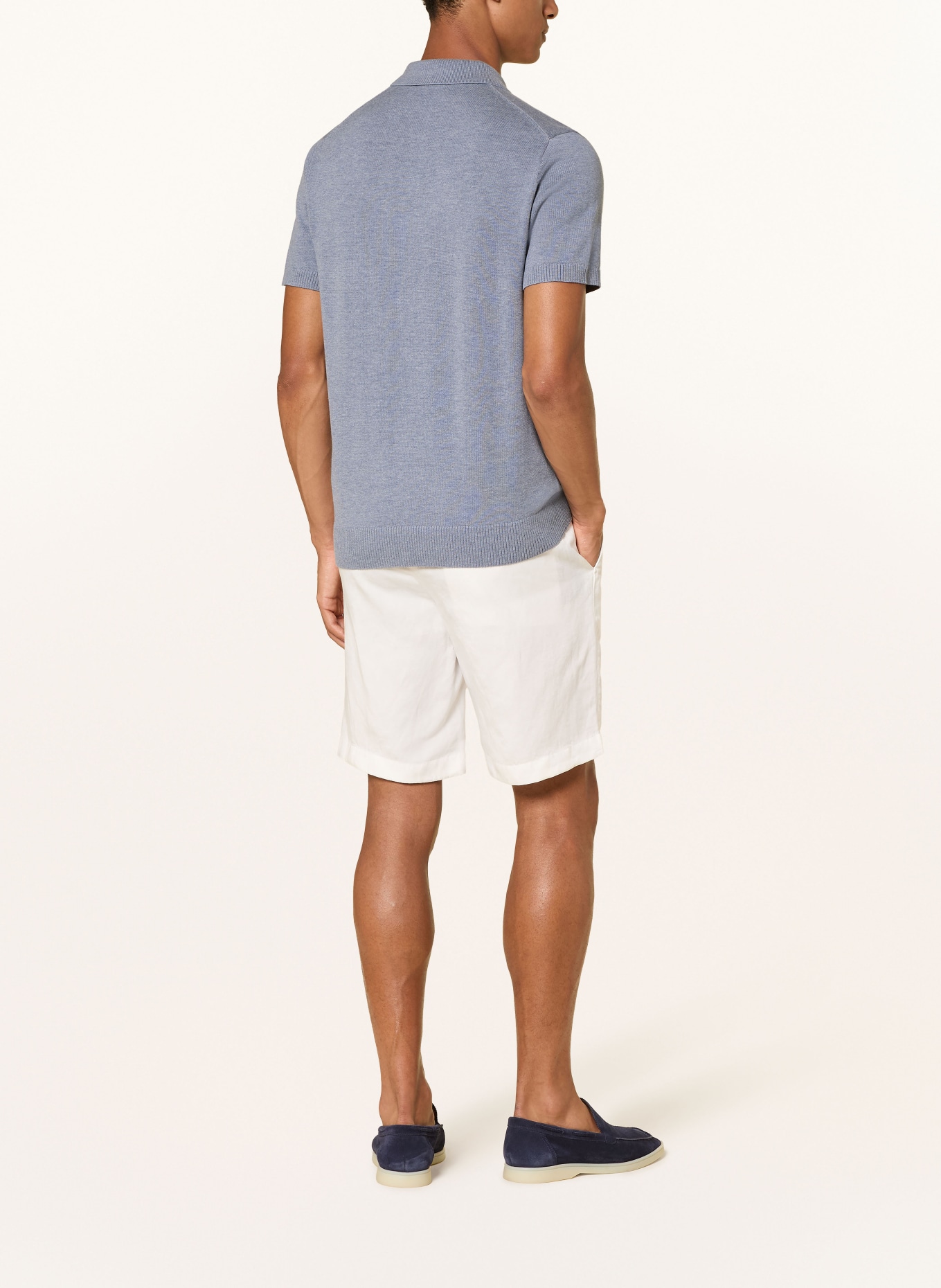 STRELLSON Strick-Poloshirt LOIC: BLAUGRAU