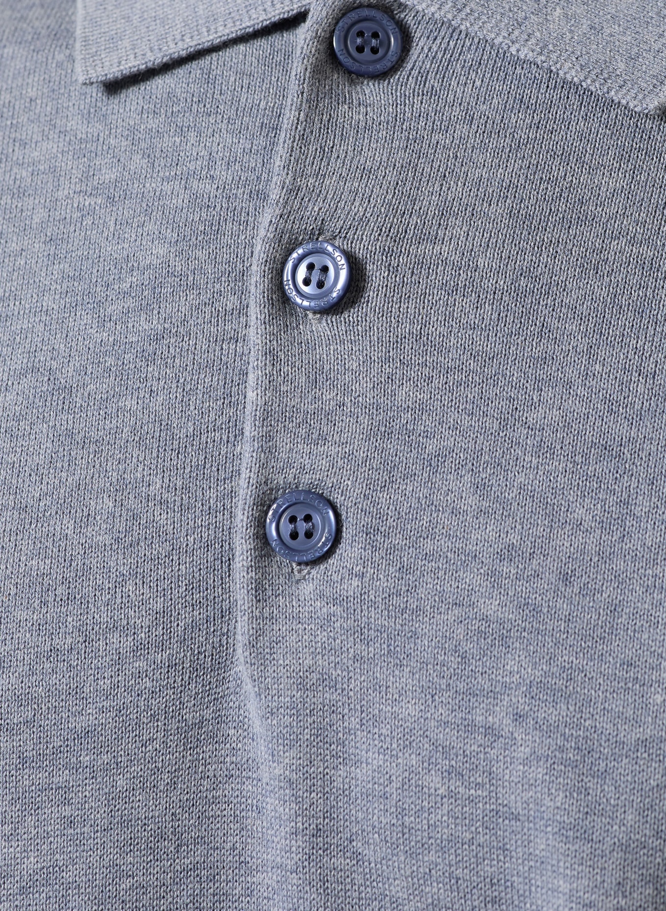 STRELLSON Strick-Poloshirt LOIC: BLAUGRAU