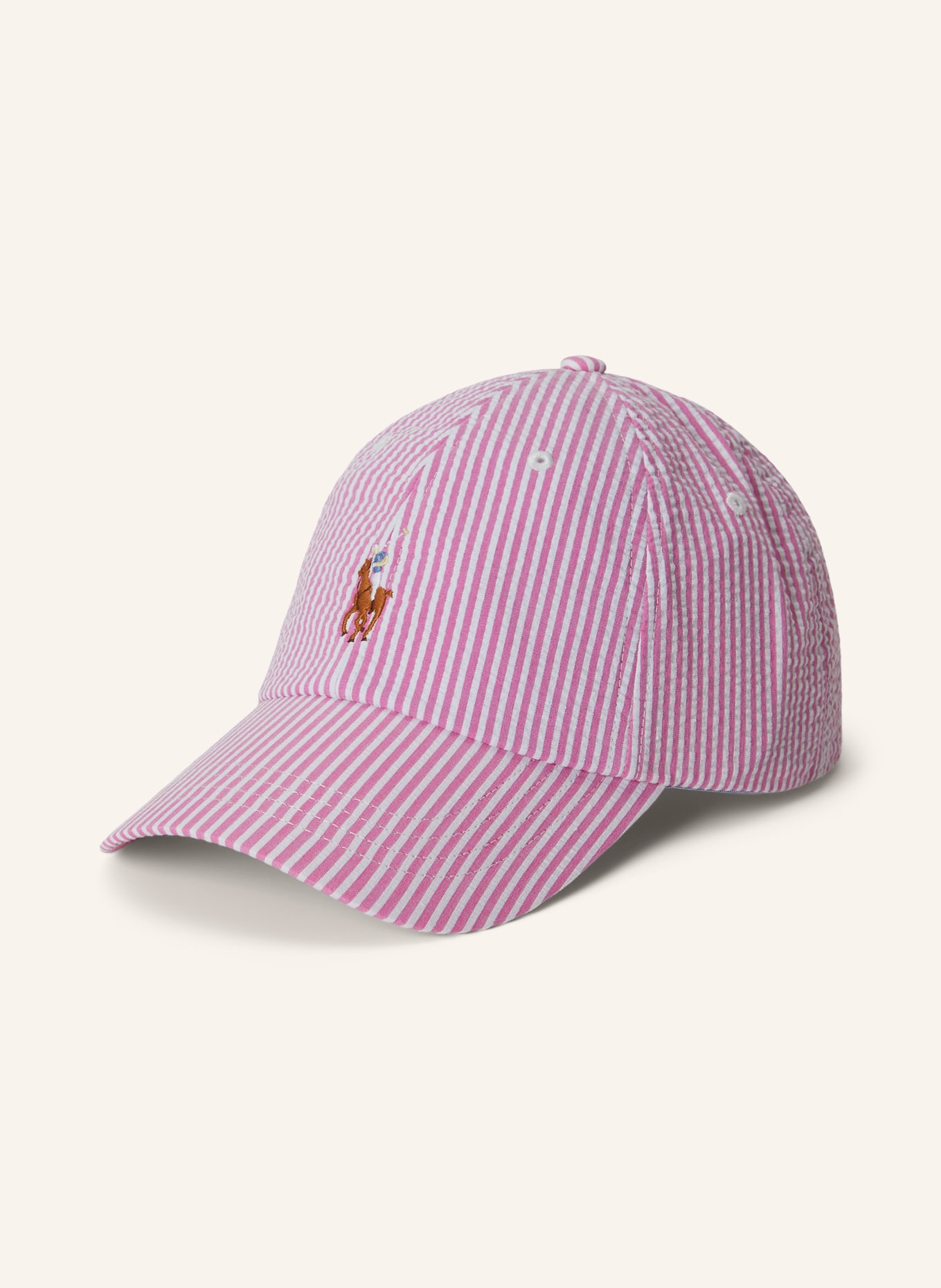 POLO RALPH LAUREN Cap: PINK / CREAM / DARK PURPLE