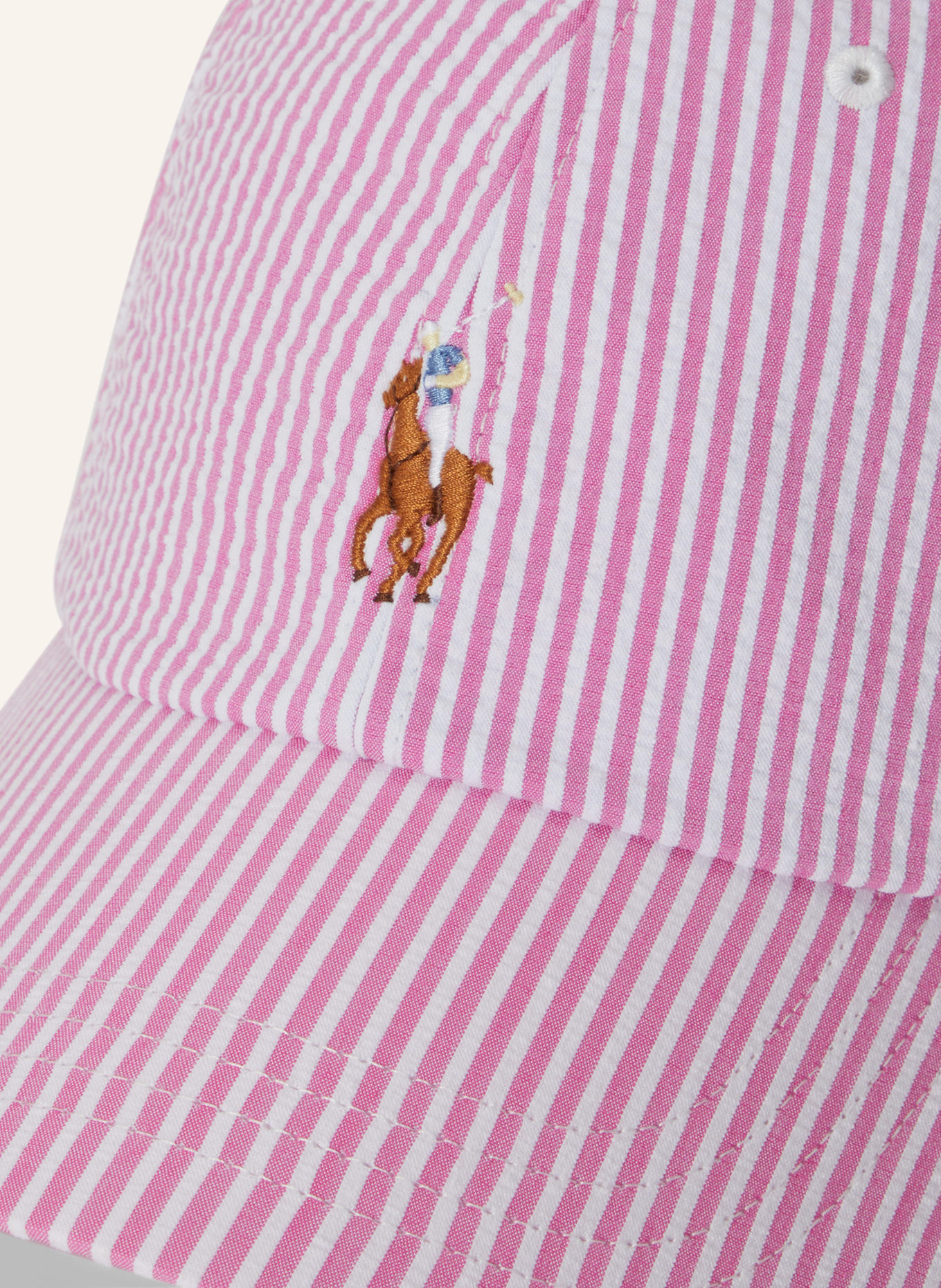 POLO RALPH LAUREN Cap: PINK / CREAM / DARK PURPLE
