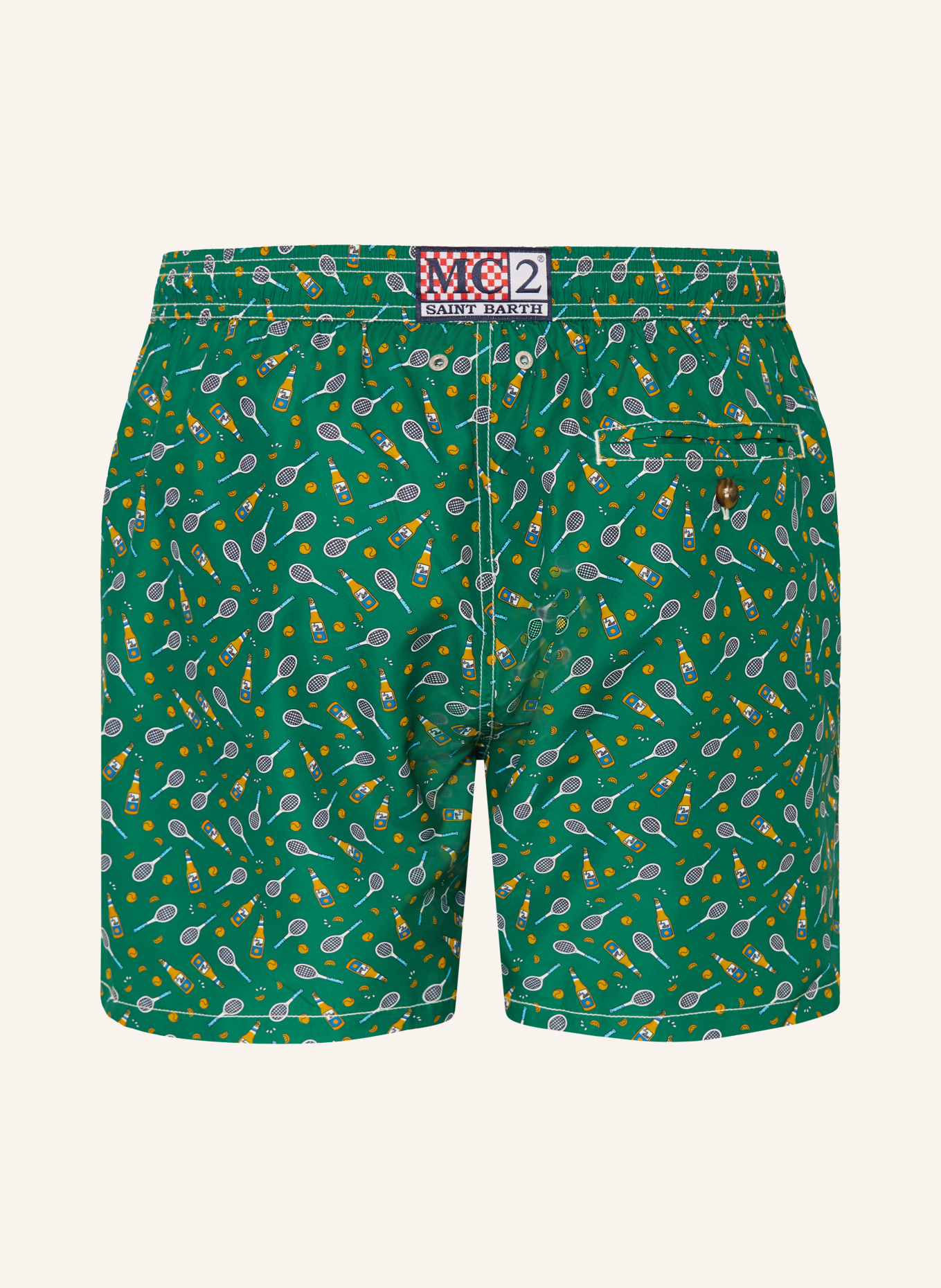 MC2 SAINT BARTH Swim Shorts: GREEN / YELLOW / WHITE