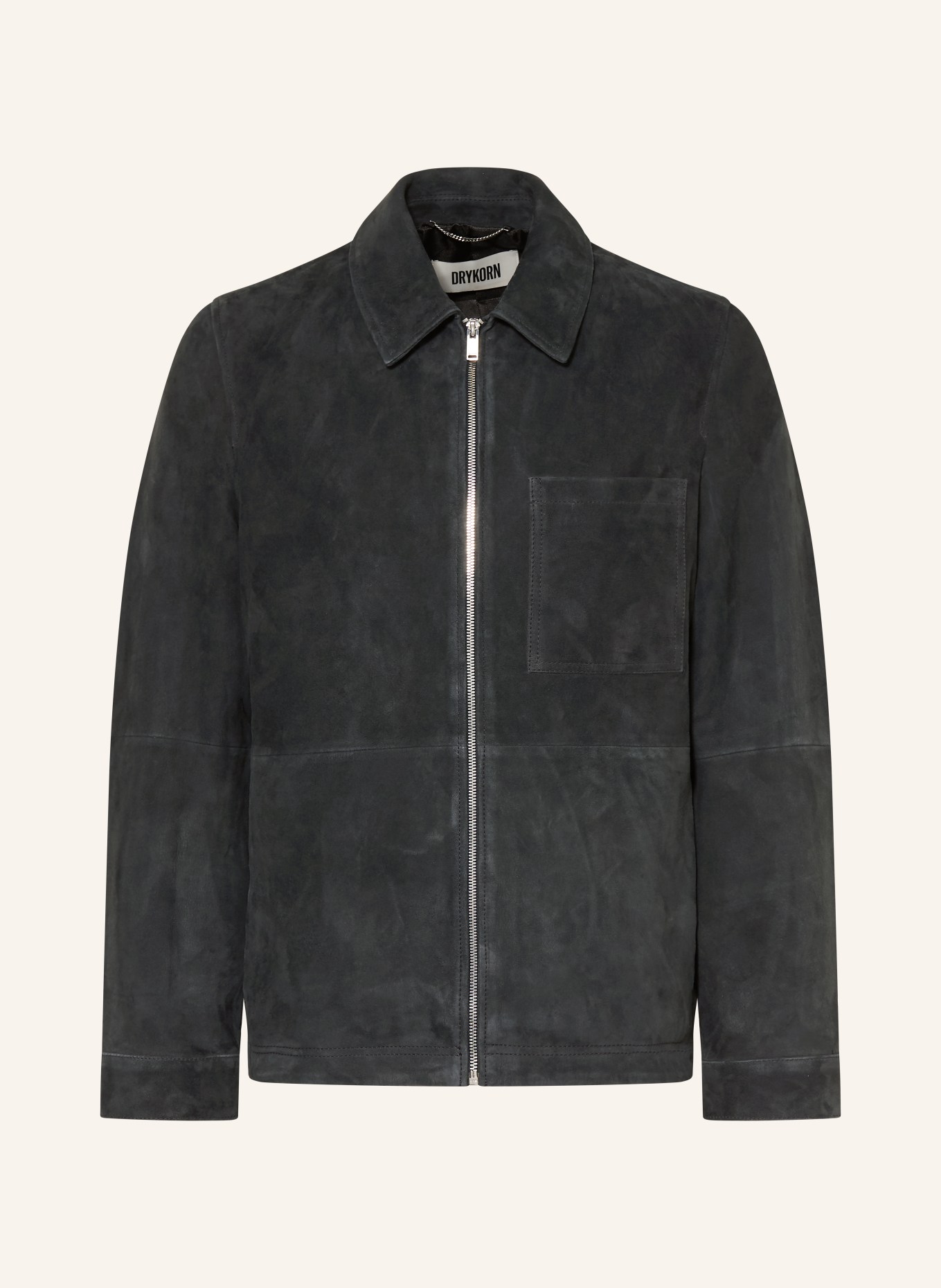 DRYKORN Veste en cuir JERSON: BLEU FONCÉ