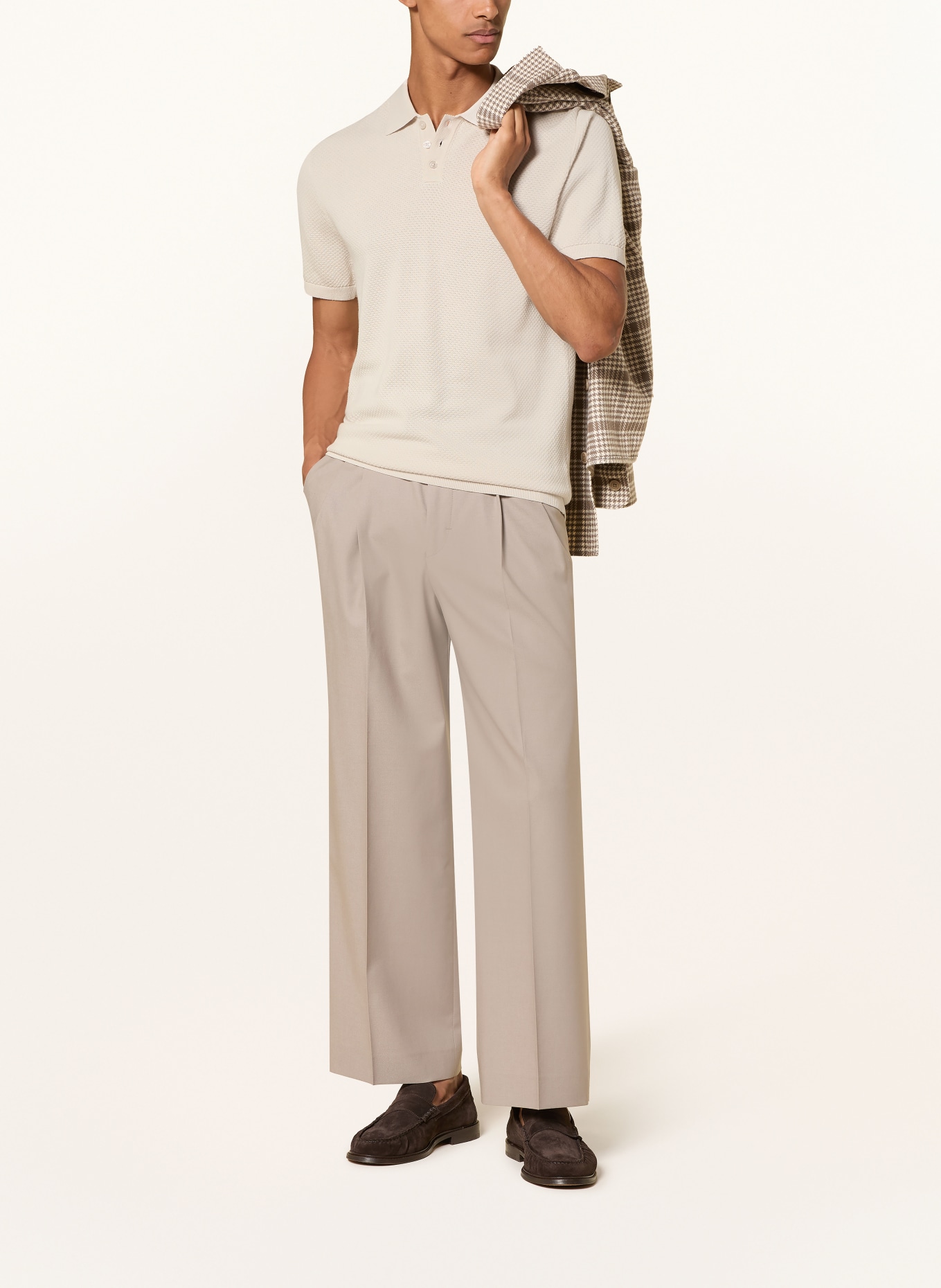 DRYKORN Gebreid poloshirt TRITON Regular Fit: ECRU