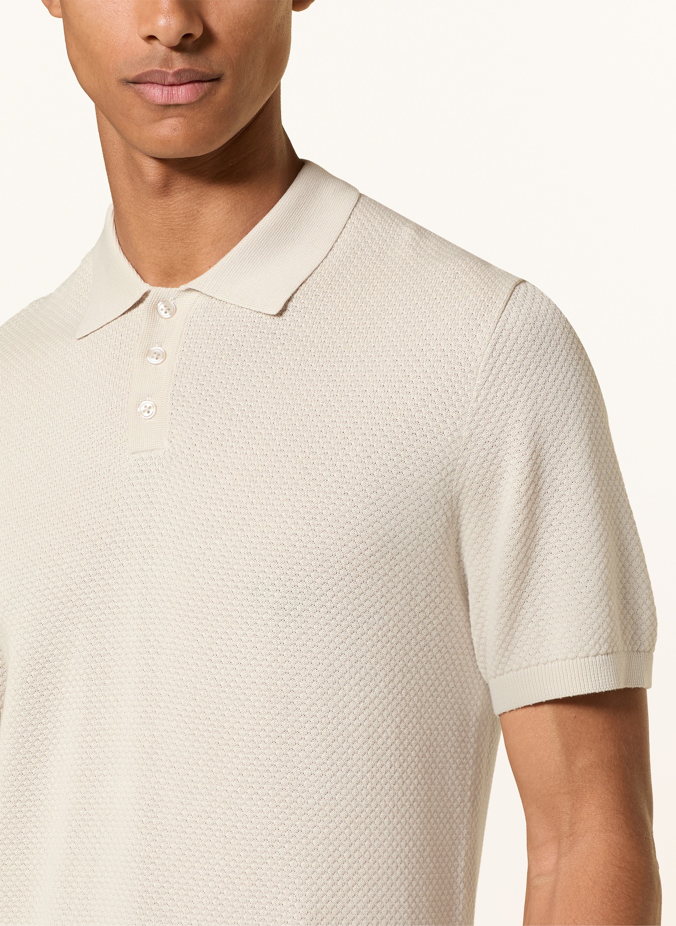DRYKORN Gebreid poloshirt TRITON Regular Fit: ECRU