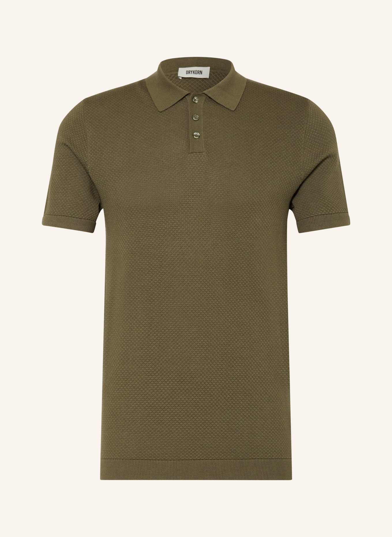DRYKORN Knitted polo shirt TRITON Regular Fit: GREEN
