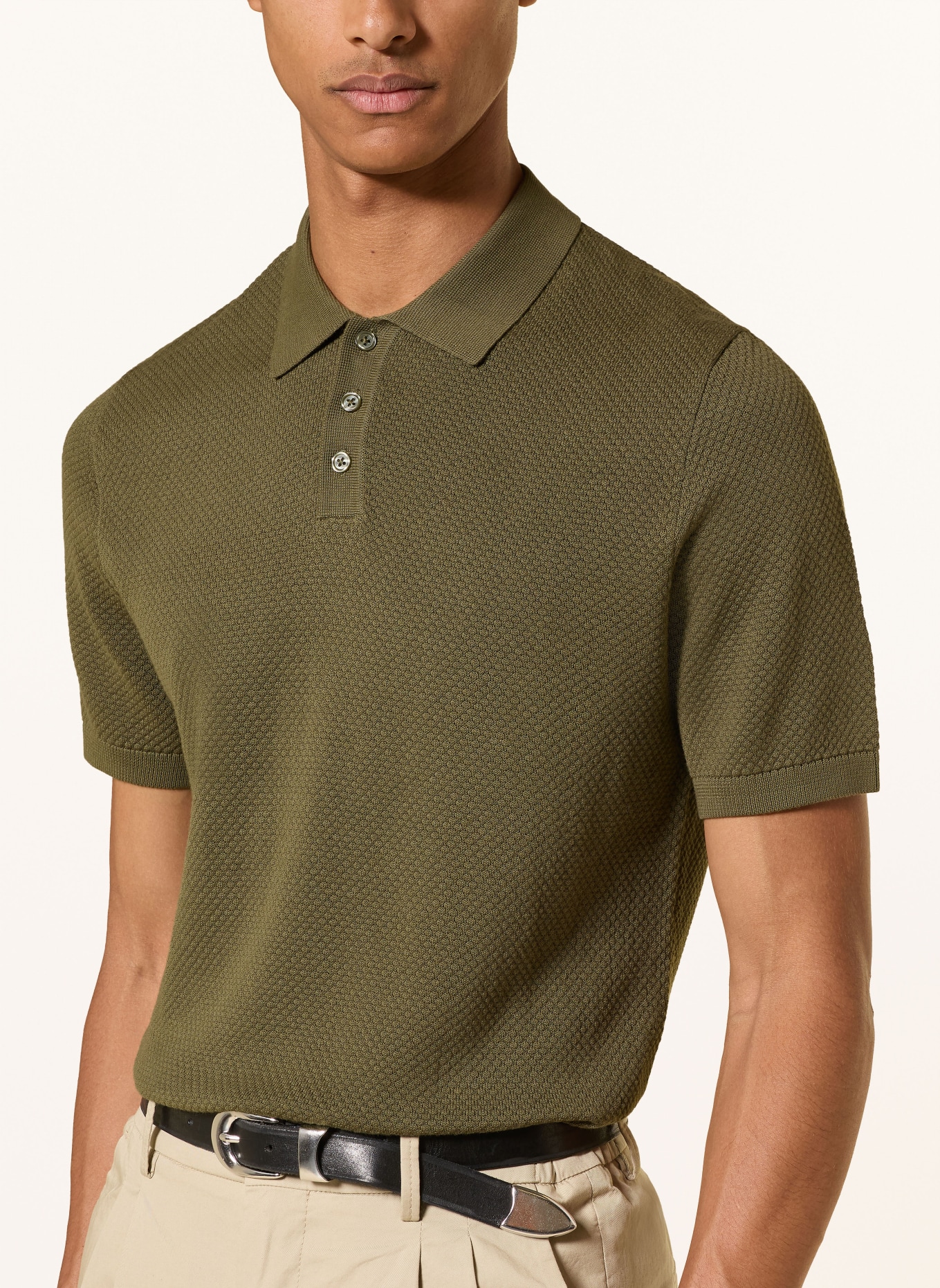 DRYKORN Knitted polo shirt TRITON Regular Fit: GREEN