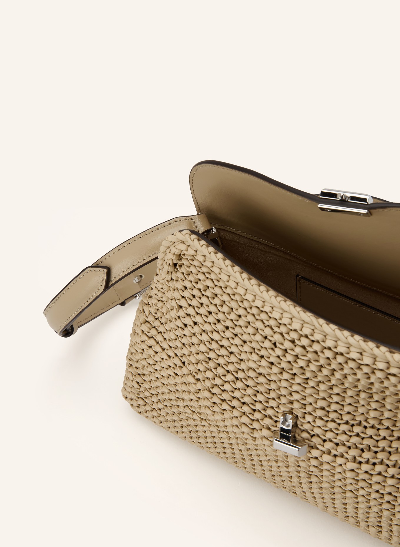 TOTEME Koppling T-LOCK: BEIGE / SILVER