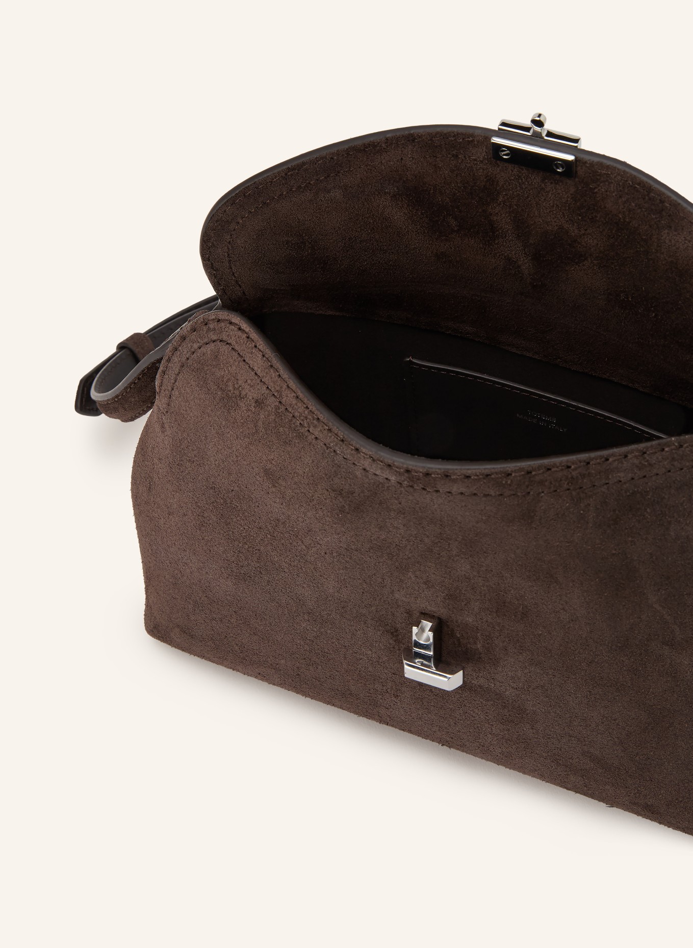 TOTEME Koppeling T-LOCK: MARRON FONCÉ / ZILVER