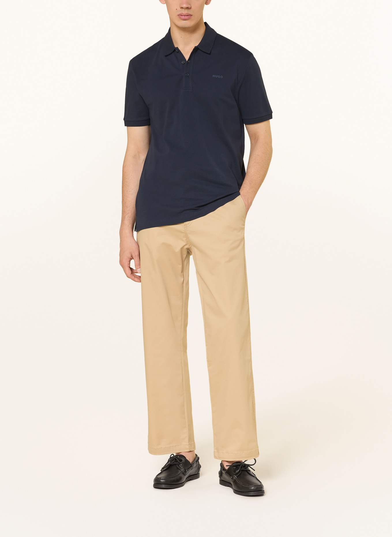HUGO Piqué-Poloshirt DONOS Regular Fit: DUNKELBLAU