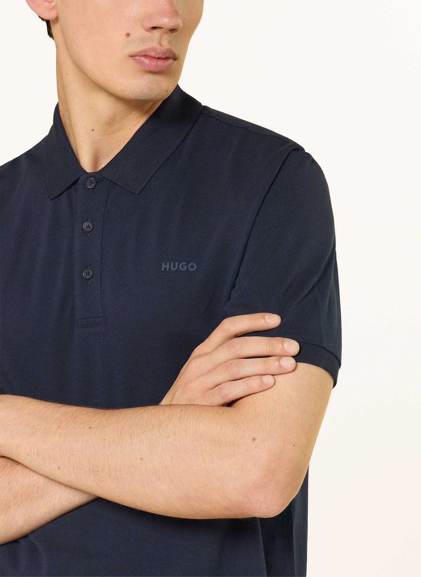 HUGO Piqué-Poloshirt DONOS Regular Fit: DUNKELBLAU