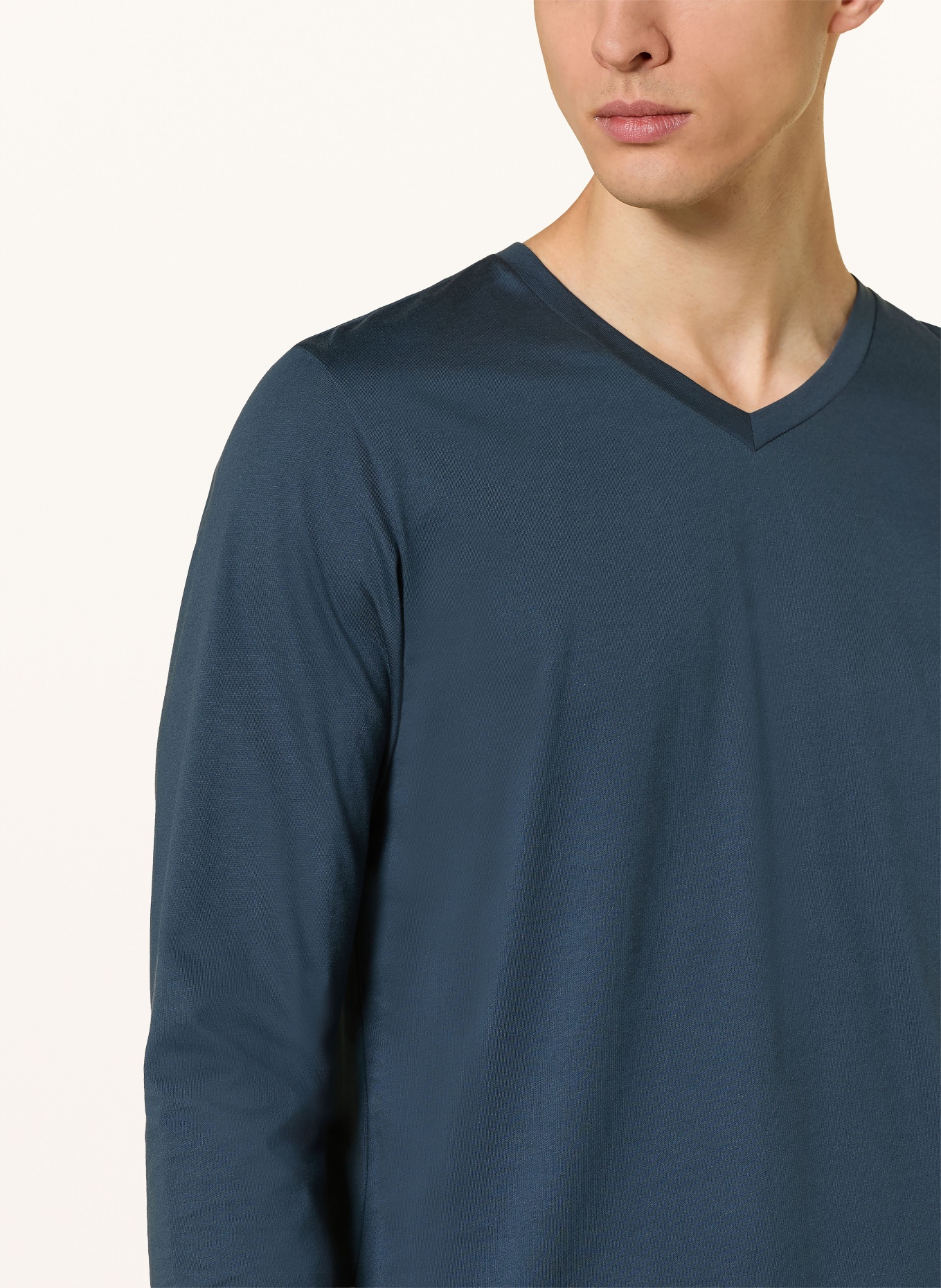 SCHIESSER Pyjama CASUAL ESSENTIALS: BLEU GRIS / ÉCRU / OLIVE