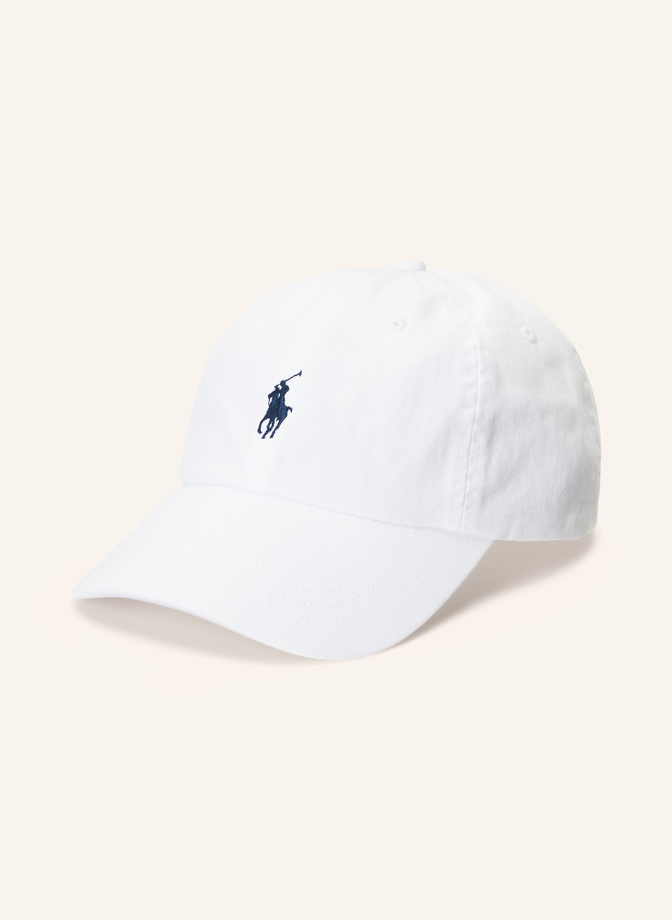 POLO RALPH LAUREN Cap: WEISS / DUNKELBLAU