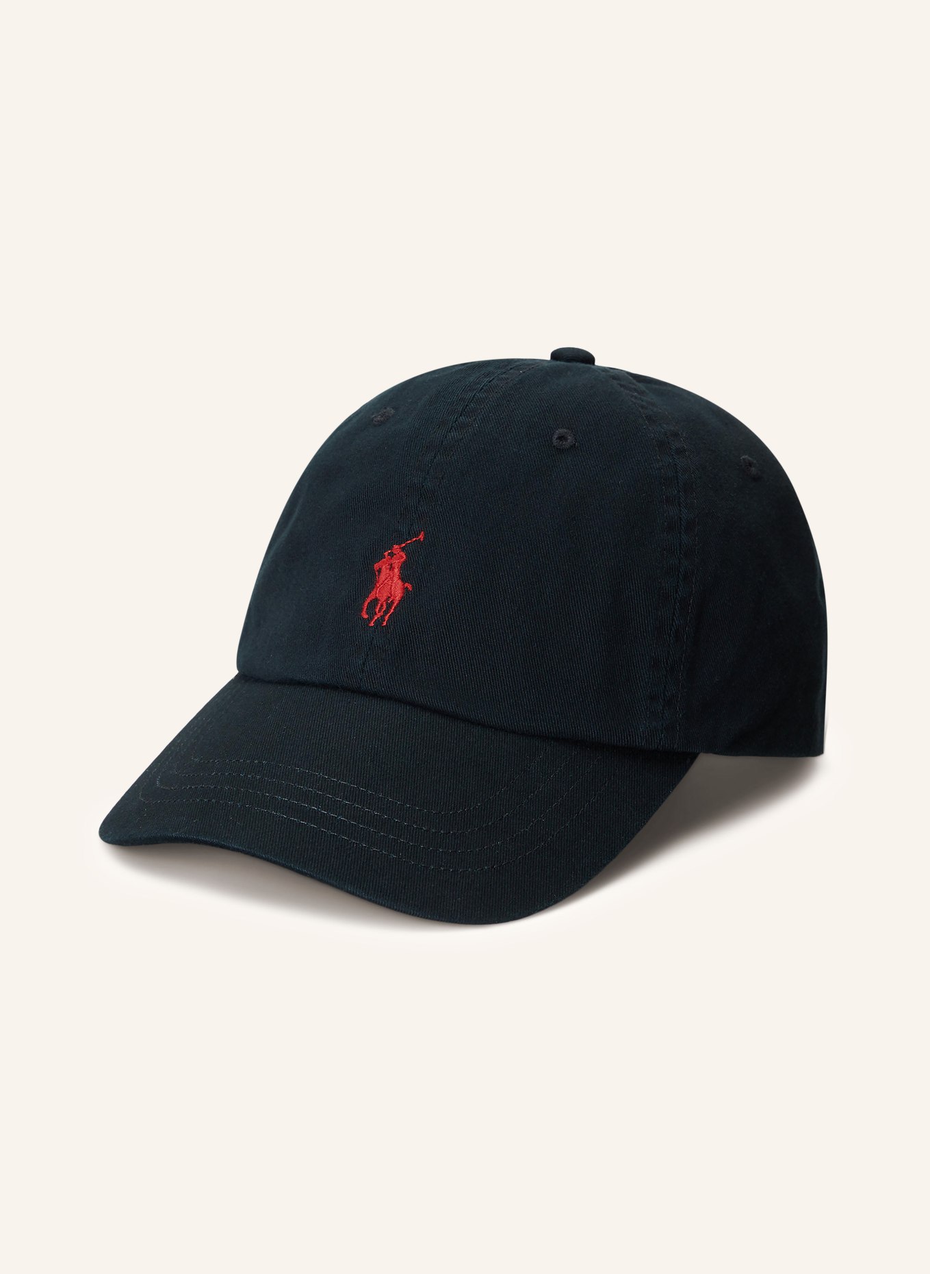 POLO RALPH LAUREN Cap: SCHWARZ / ROT