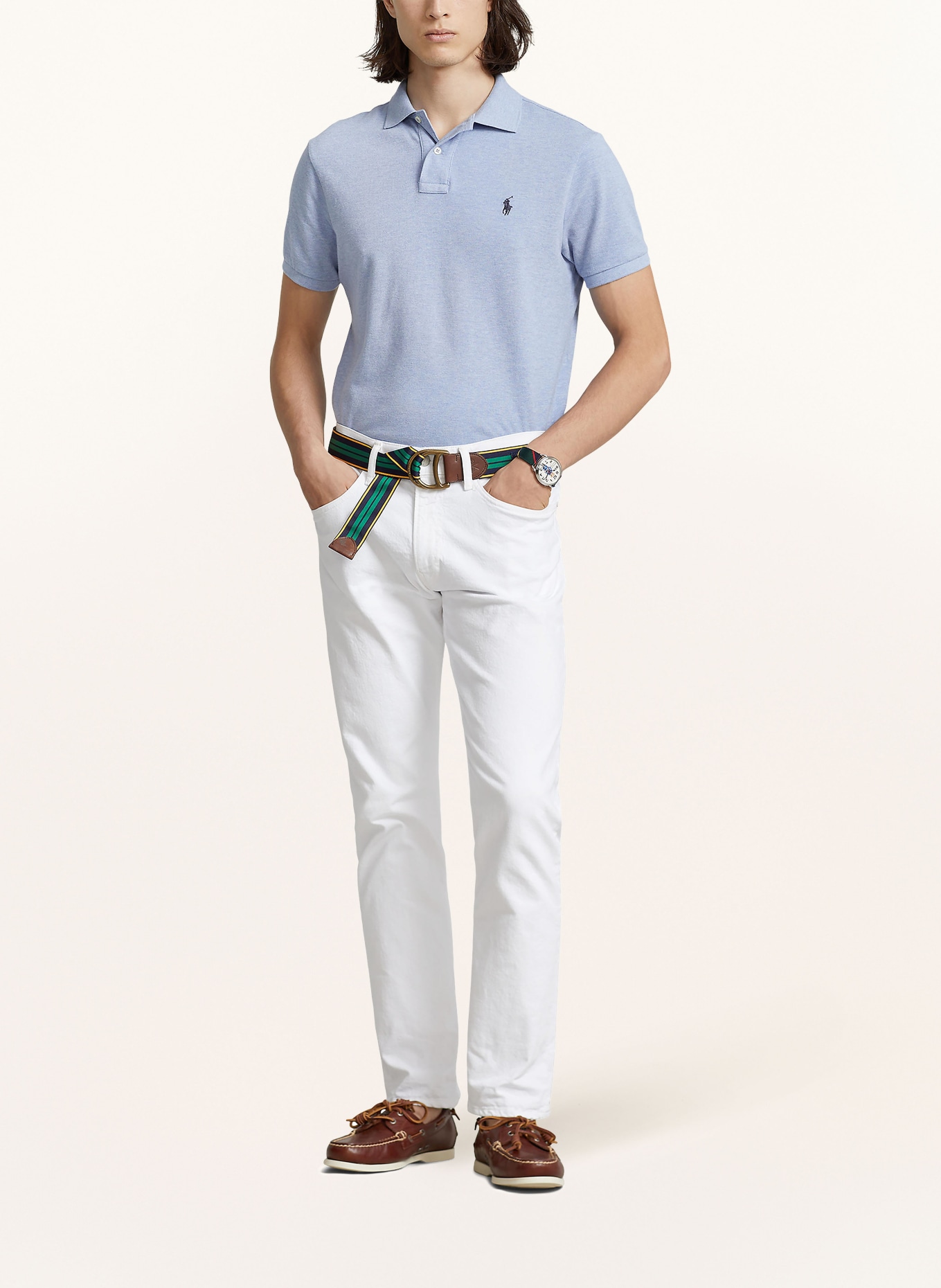 POLO RALPH LAUREN Piqué poloshirt Custom Slim Fit: LICHTBLAUW