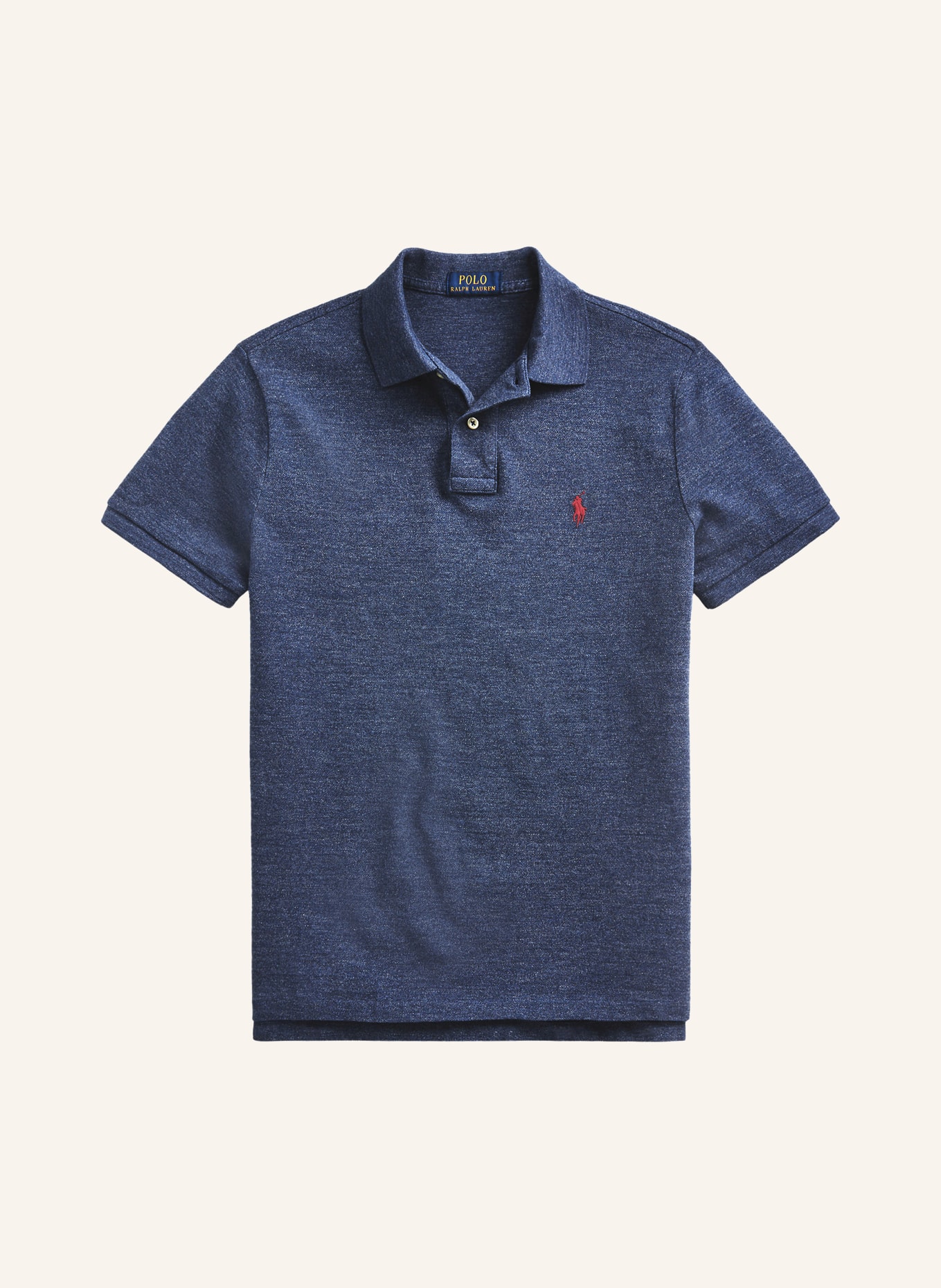 POLO RALPH LAUREN Piqué poloshirt Custom Slim Fit: BLAUW