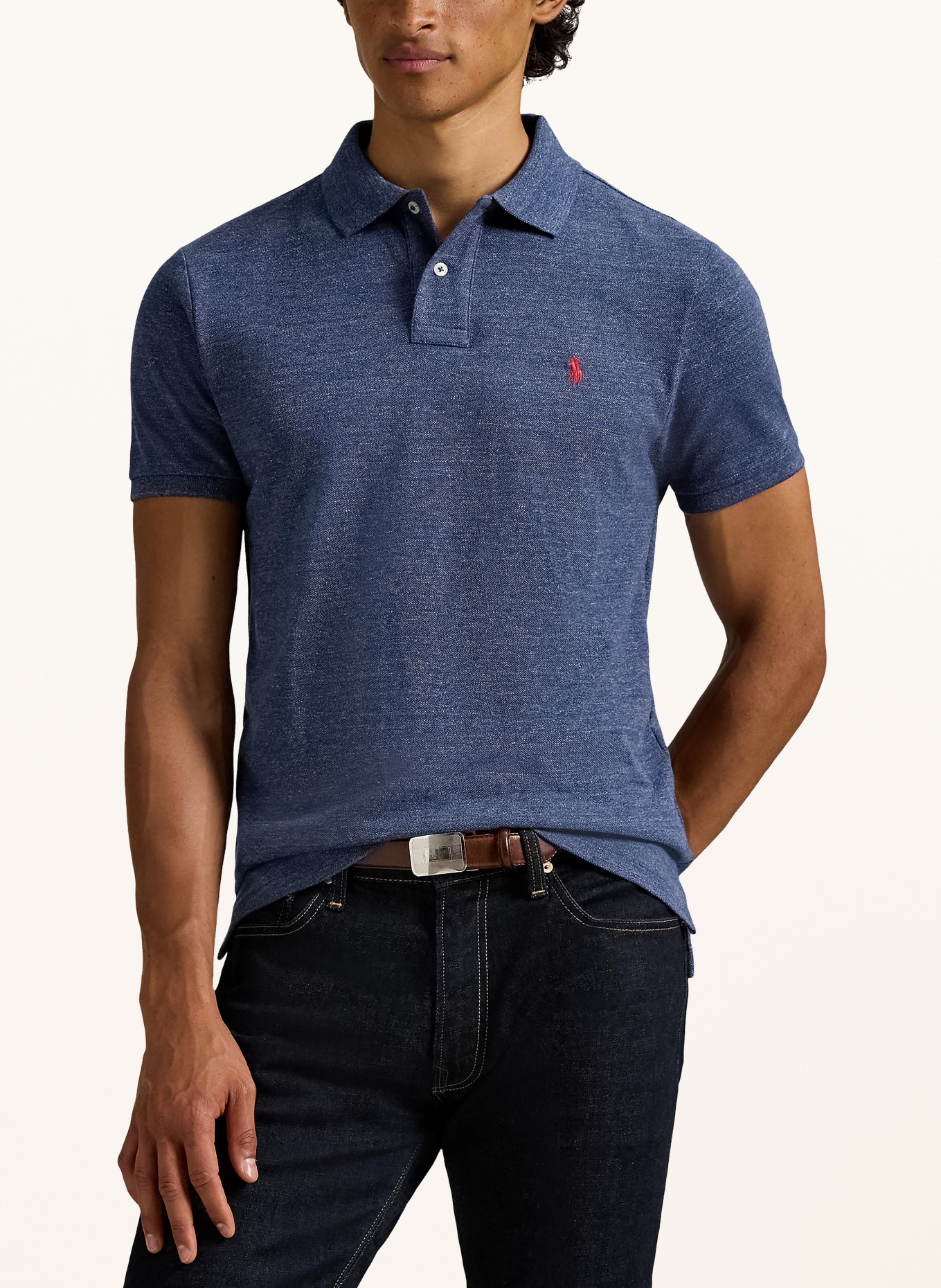 POLO RALPH LAUREN Piqué poloshirt Custom Slim Fit: BLAUW