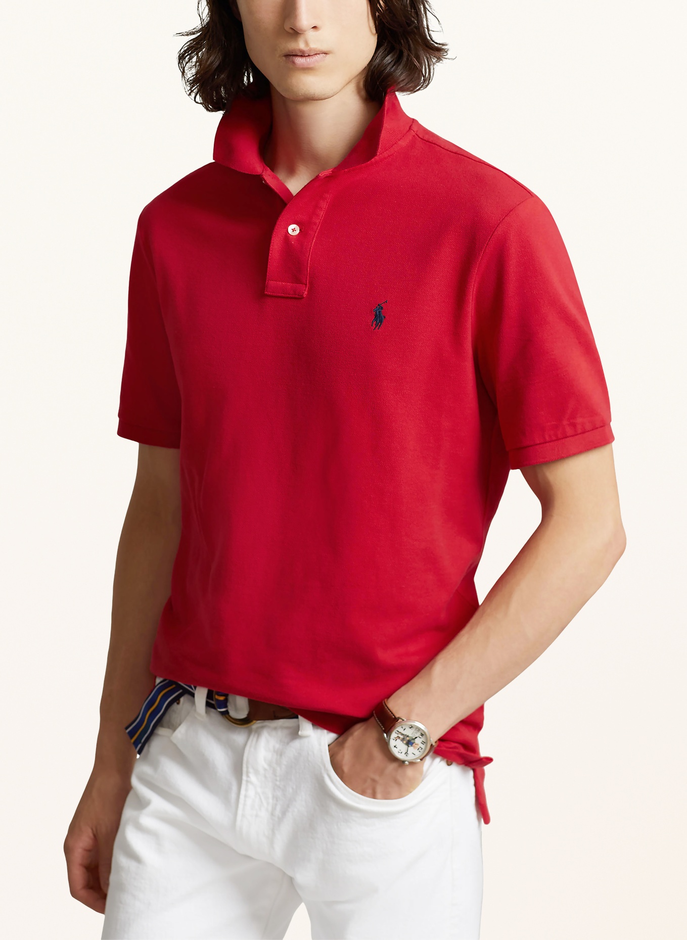 POLO RALPH LAUREN Piqué polo shirt custom slim fit: RED