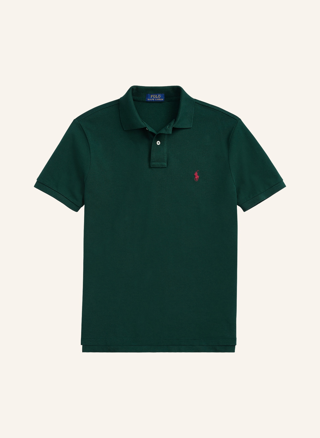 POLO RALPH LAUREN Piqué poloshirt Custom Slim Fit: DONKERGROEN
