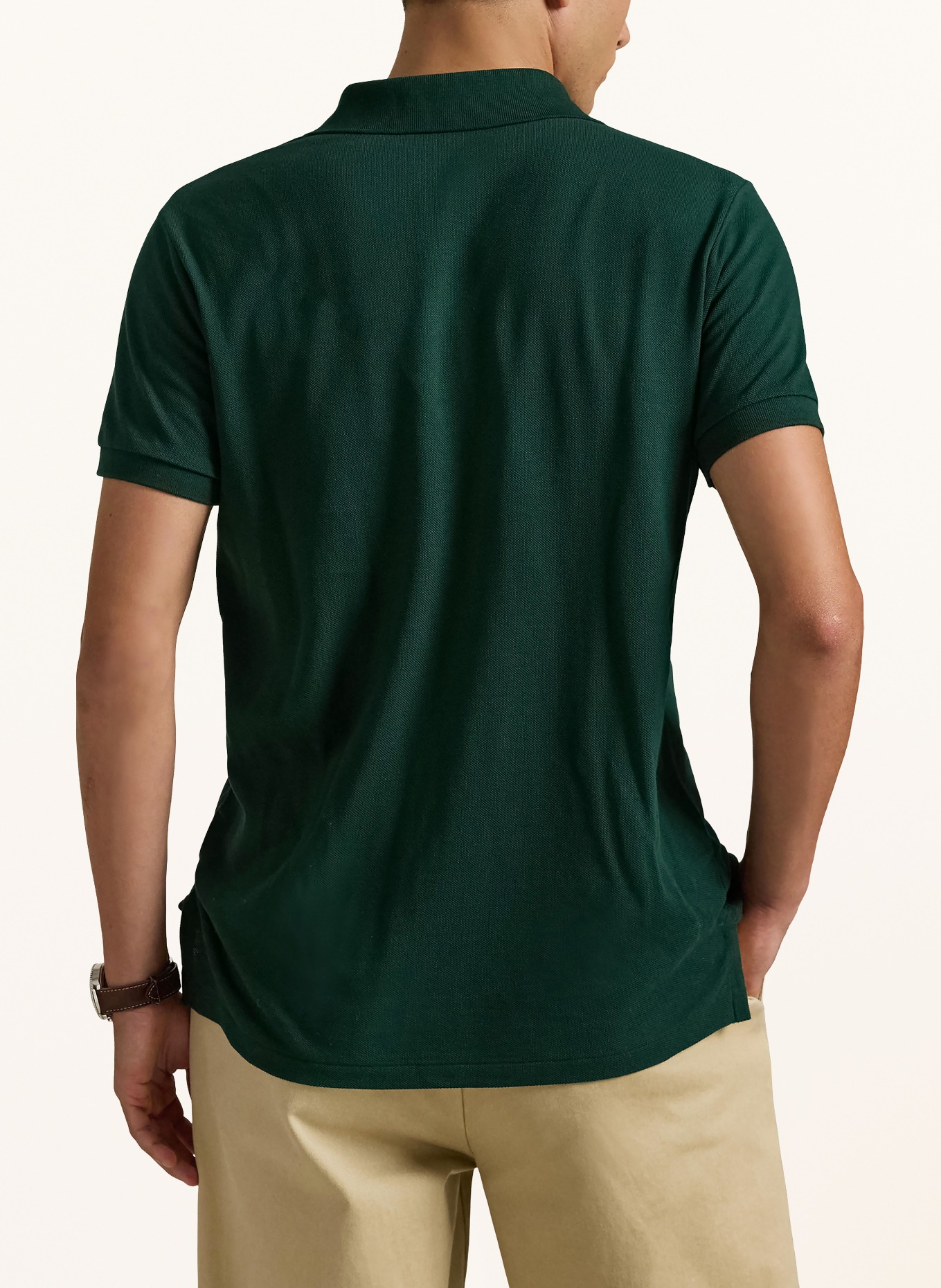 POLO RALPH LAUREN Piqué poloshirt Custom Slim Fit: DONKERGROEN