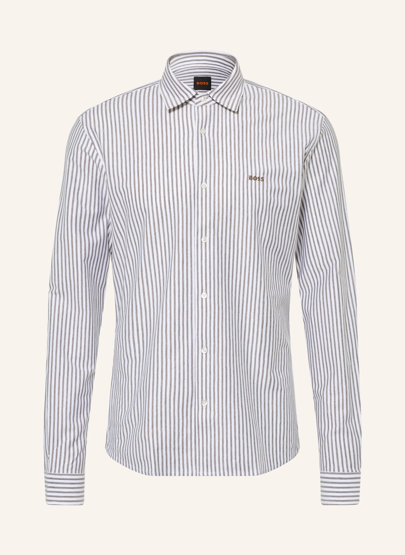 BOSS Hemd Slim Fit: WEISS / GRÜN