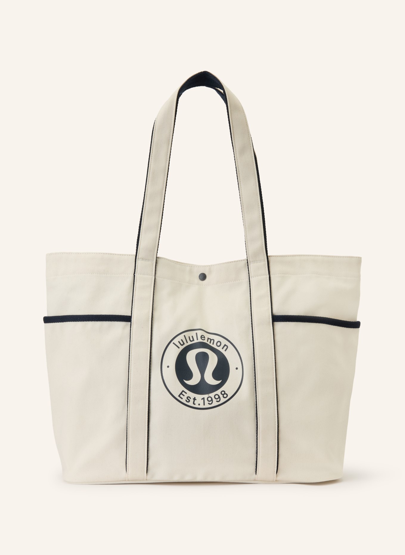 lululemon DAILY MULTI-POCKET TOTE shopper: CREAM / SILVER / DARK BLUE