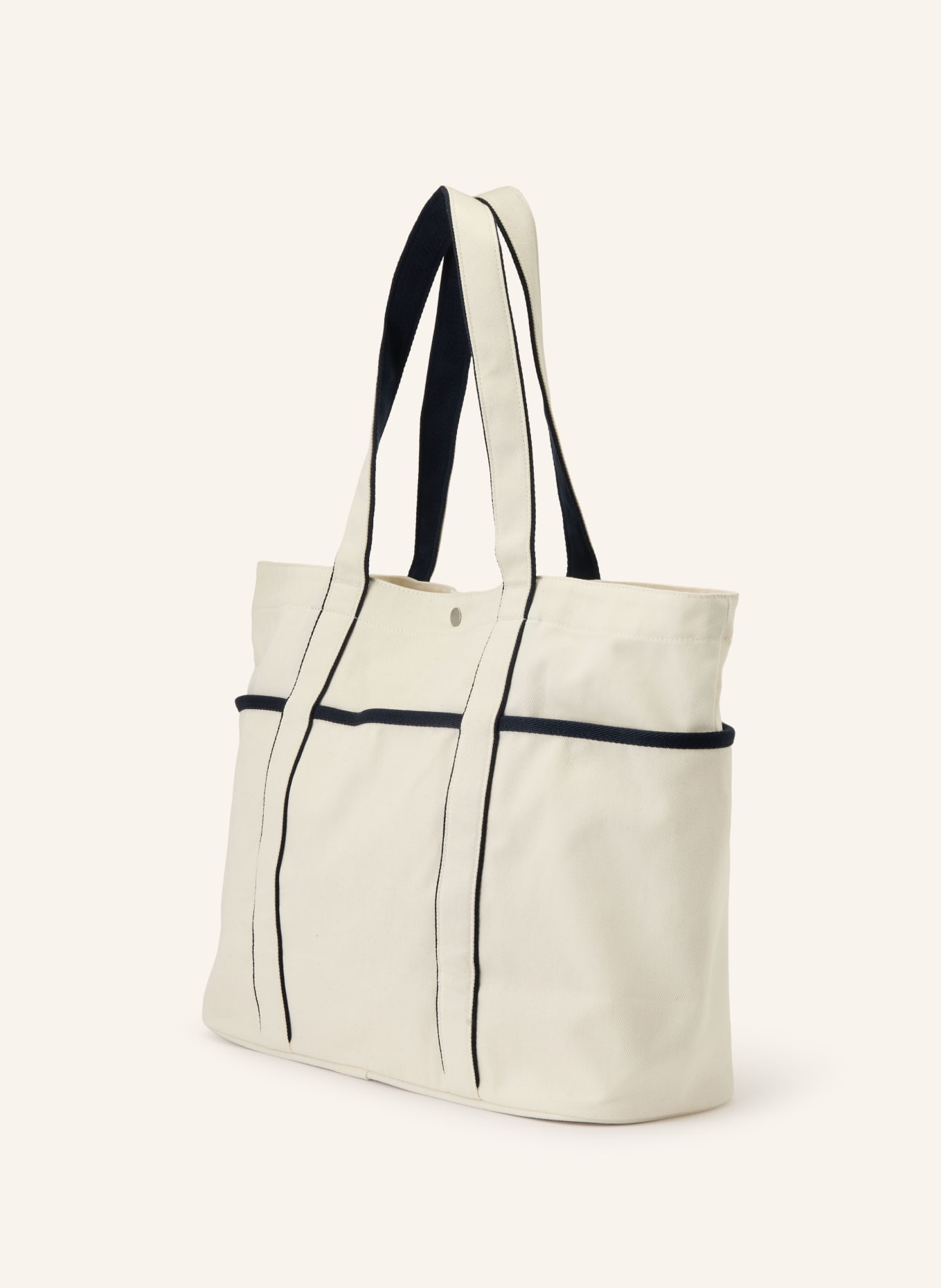 lululemon DAILY MULTI-POCKET TOTE shopper: CREAM / SILVER / DARK BLUE