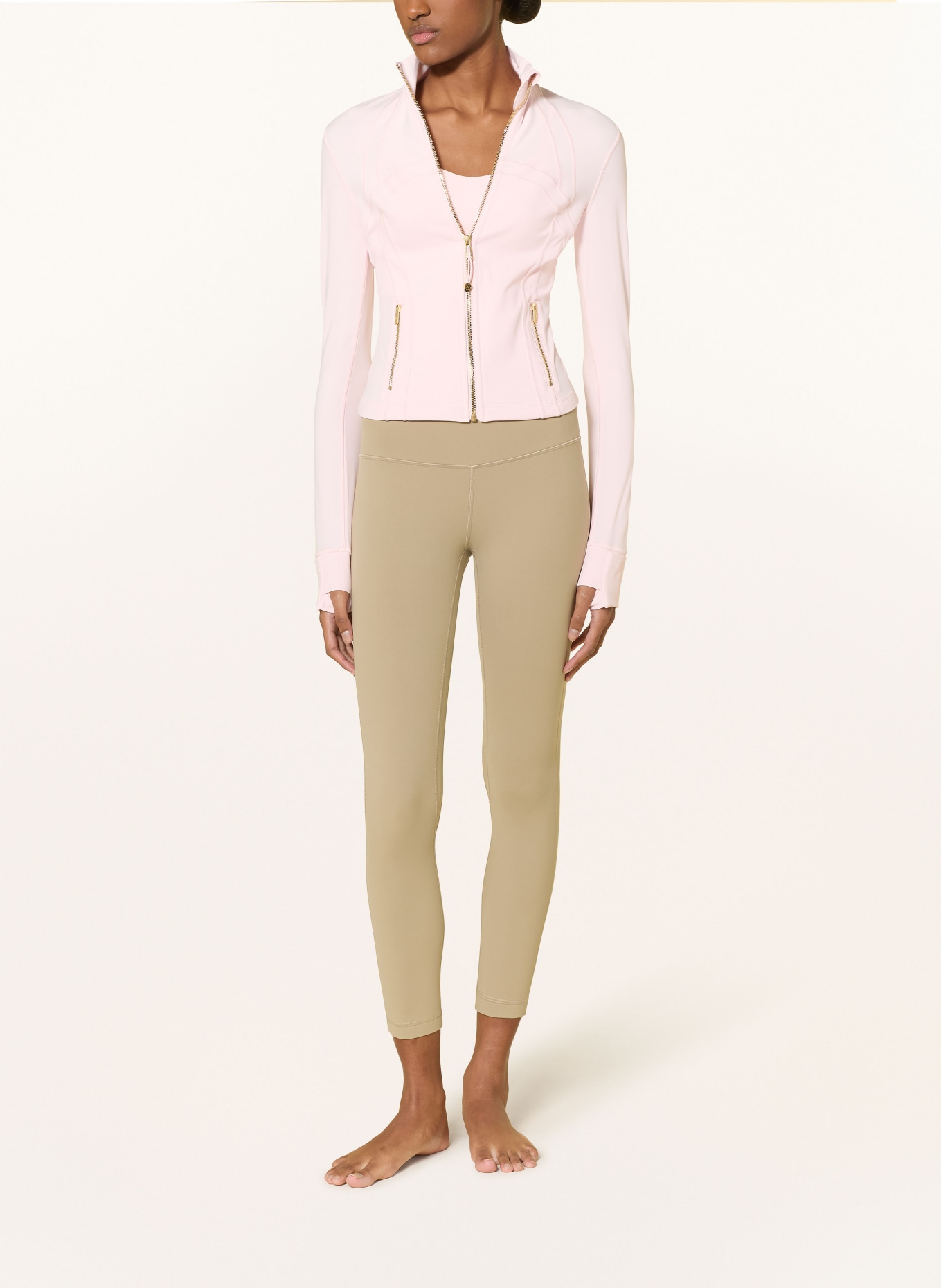 lululemon DEFINE CROPPED yoga jacket: LIGHT PINK