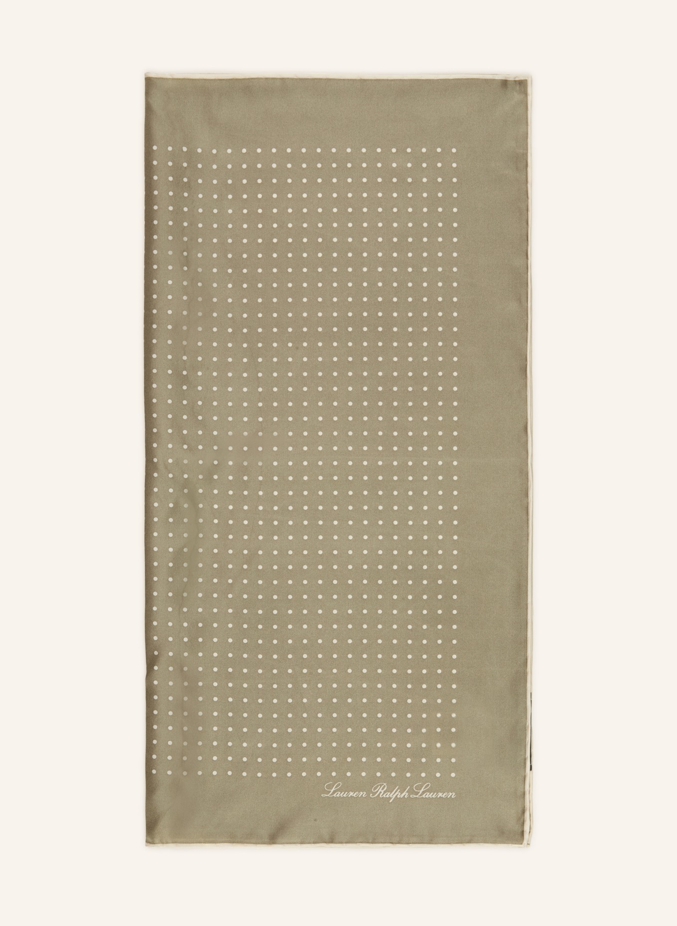 LAUREN RALPH LAUREN Silk scarf: KHAKI / CREAM