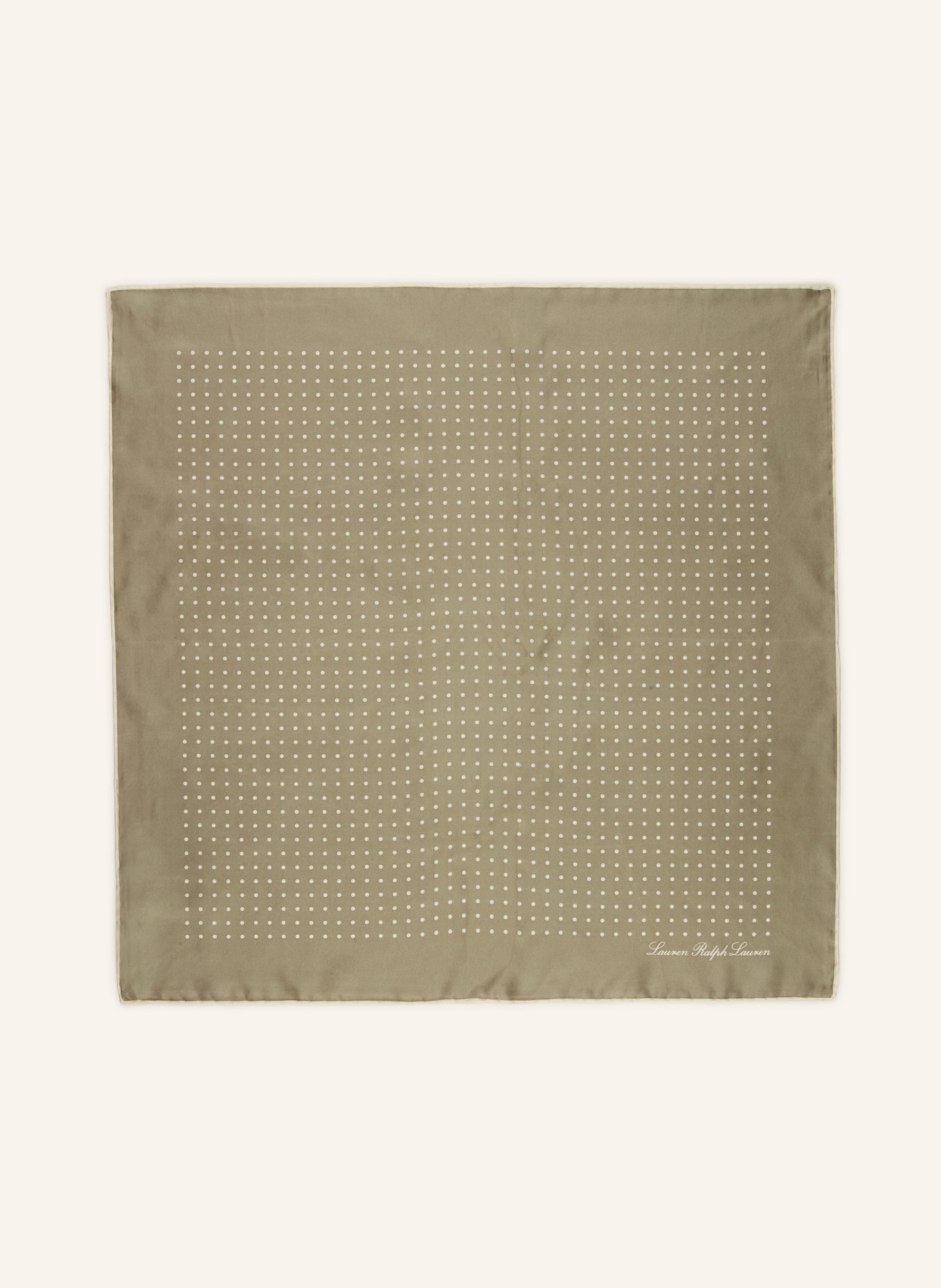 LAUREN RALPH LAUREN Silk scarf: KHAKI / CREAM