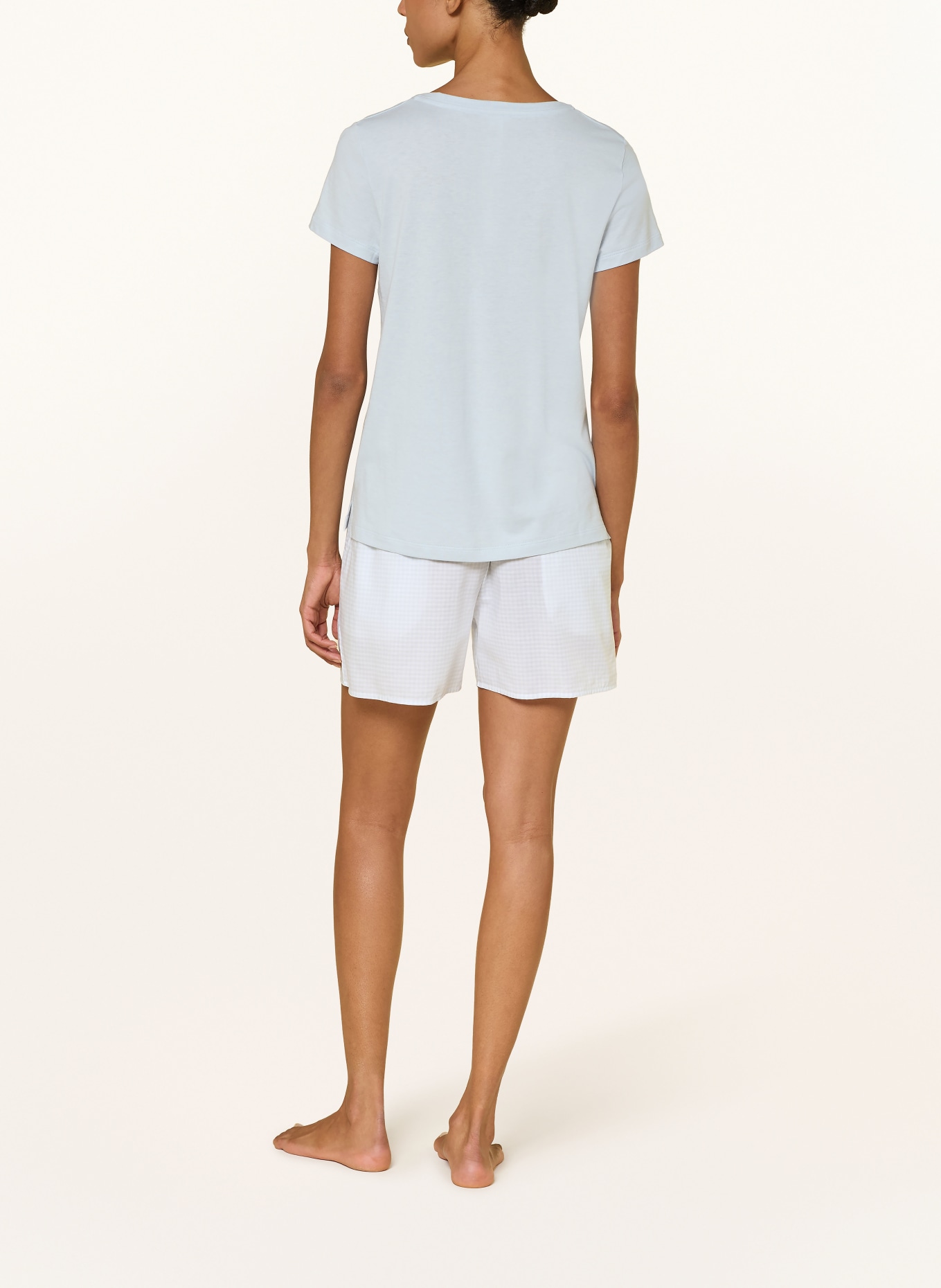 HANRO Slaapshorts SLEEP & LOUNGE: LICHTGROEN / WIT