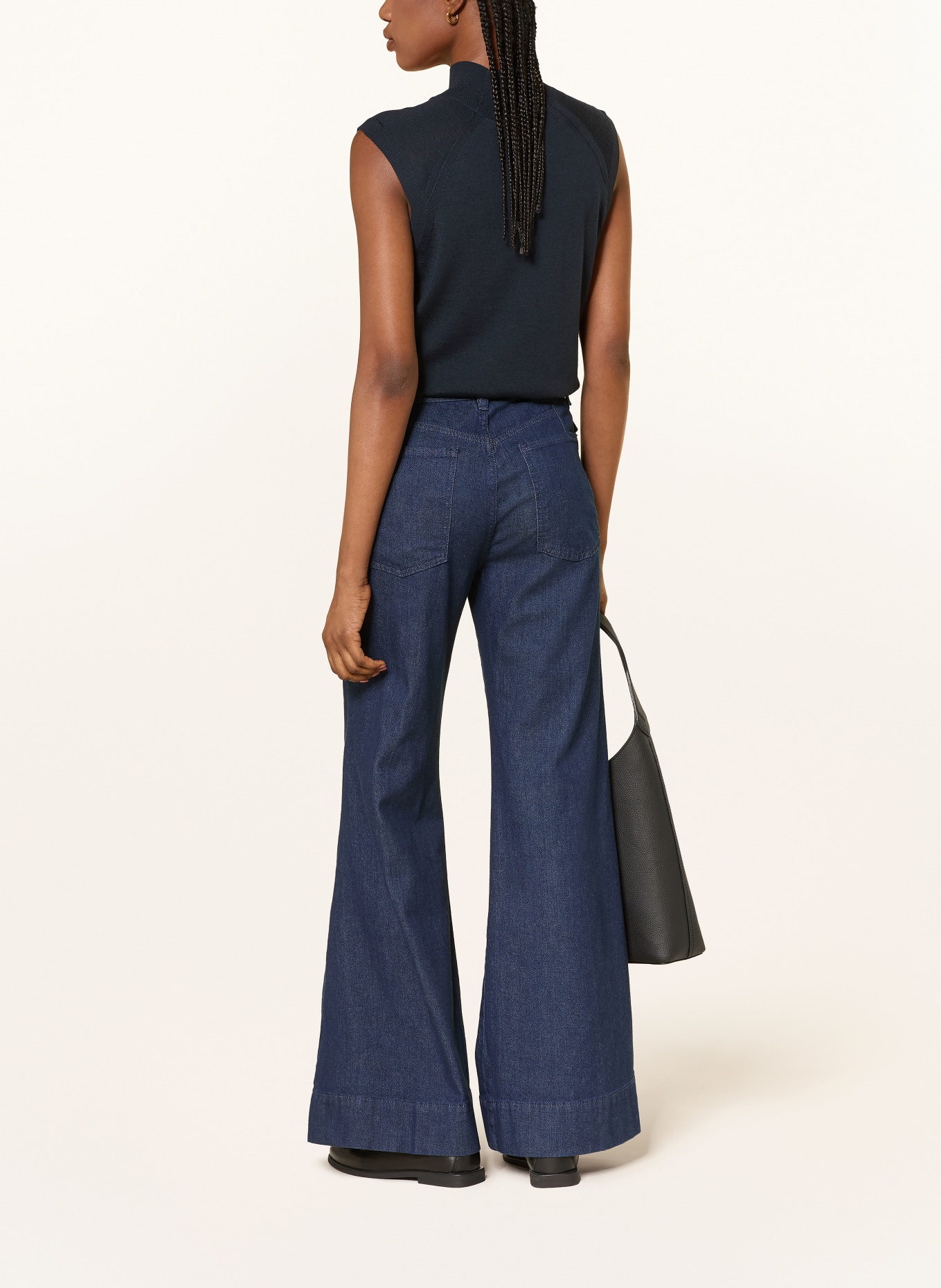 BOSS Top en maille FIPINI: BLEU FONCÉ