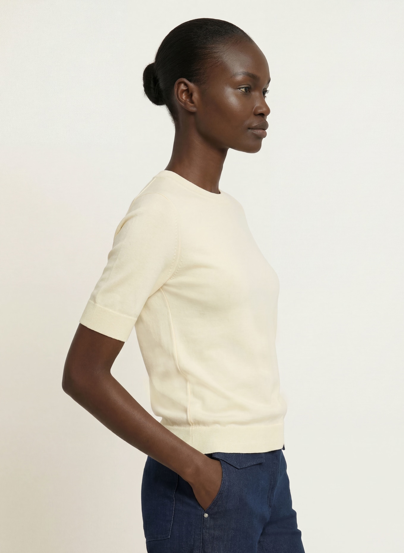 BOSS Strickshirt FARBELLA: CREME