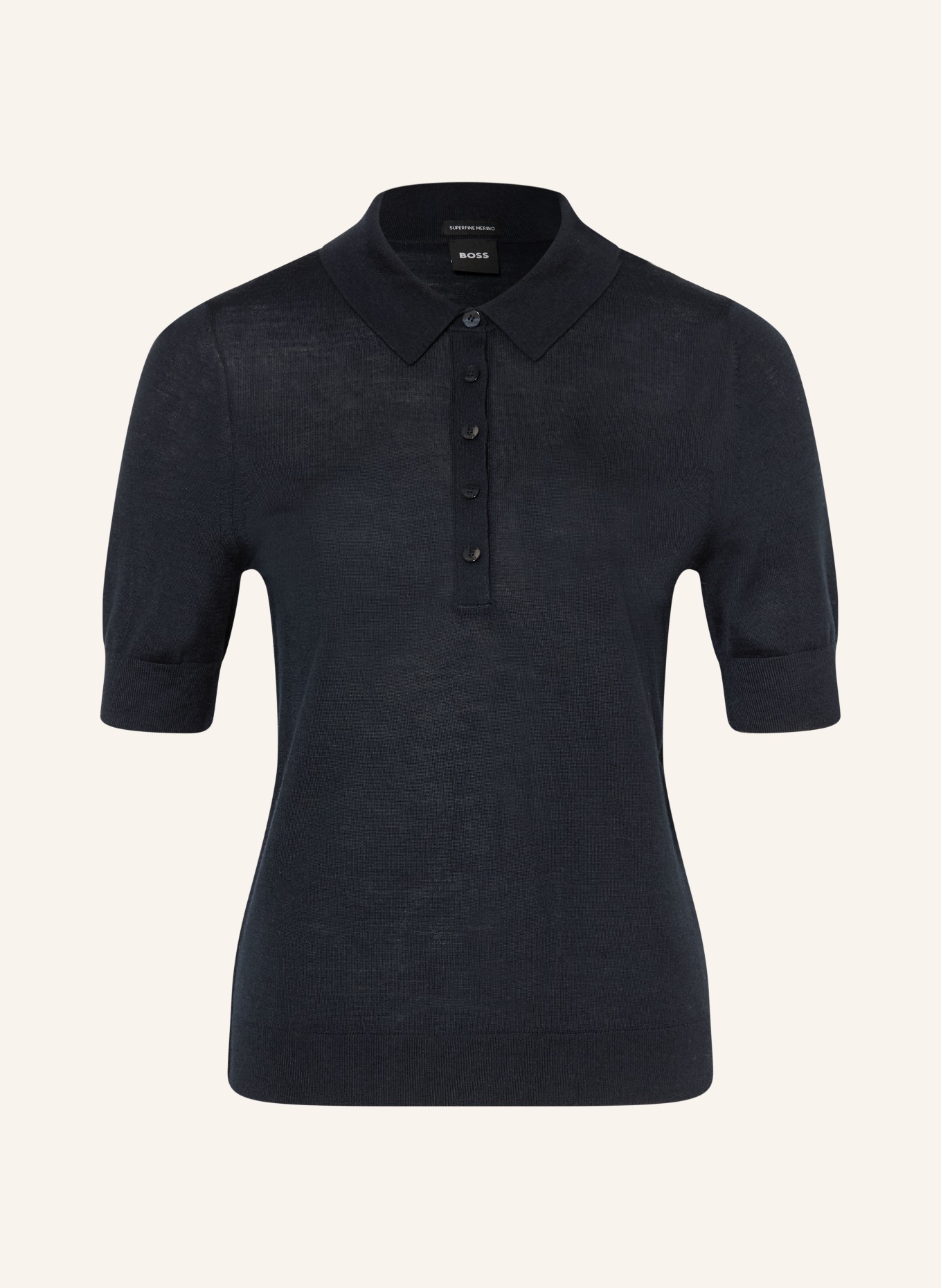 BOSS Poloshirt FIDENKA aus Merinowolle: SCHWARZ