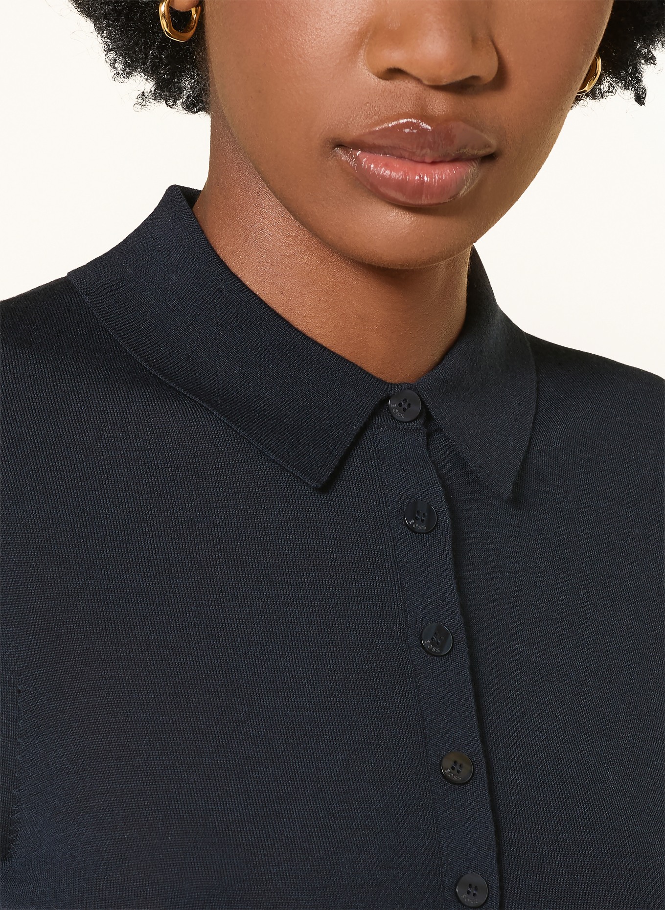 BOSS Poloshirt FIDENKA aus Merinowolle: SCHWARZ