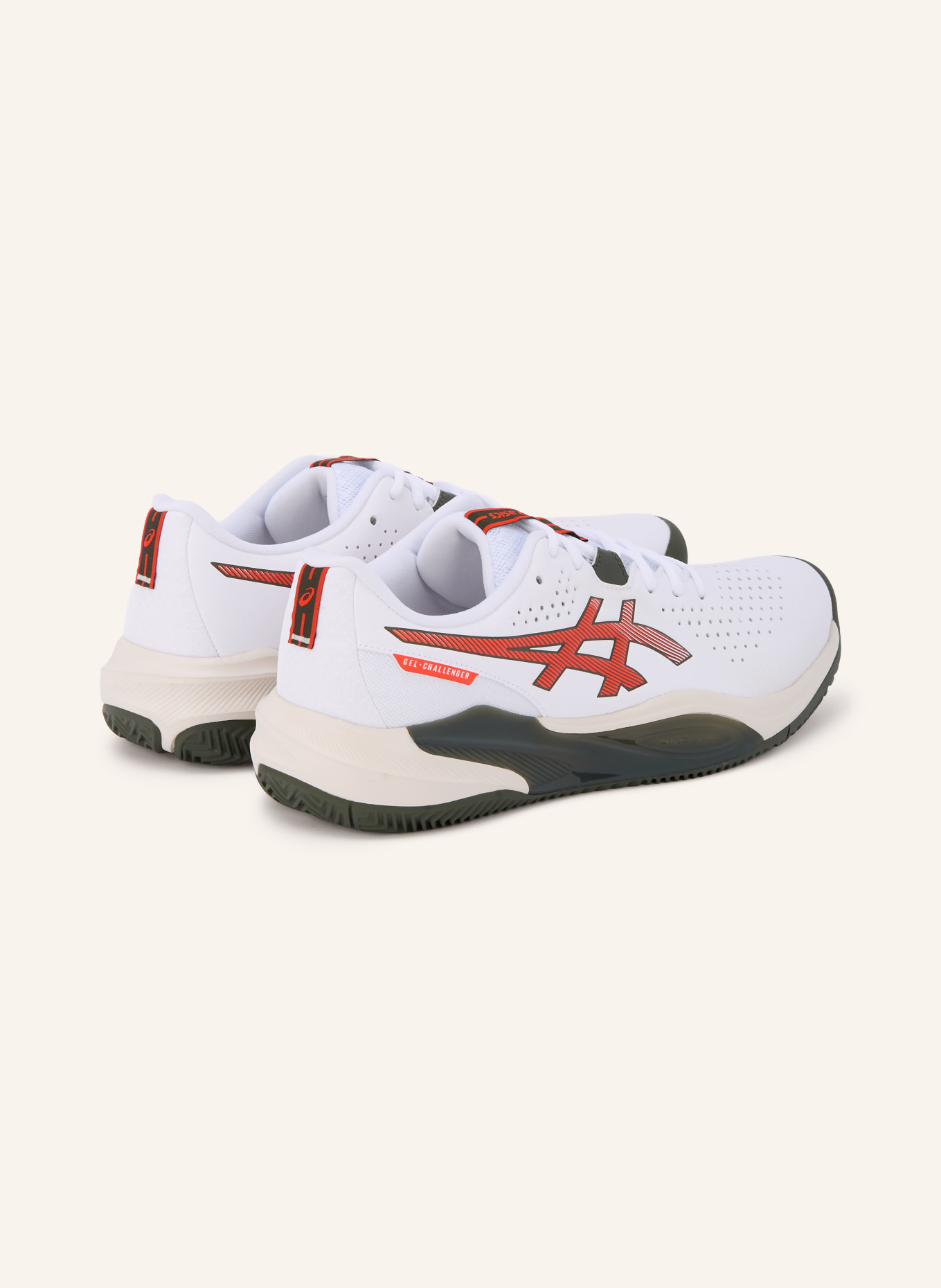 ASICS GEL-CHALLENGER 15 tennis shoes: WHITE / RED / BLACK