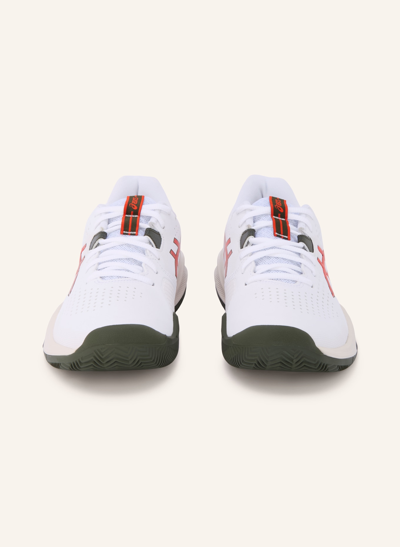 ASICS GEL-CHALLENGER 15 tennis shoes: WHITE / RED / BLACK