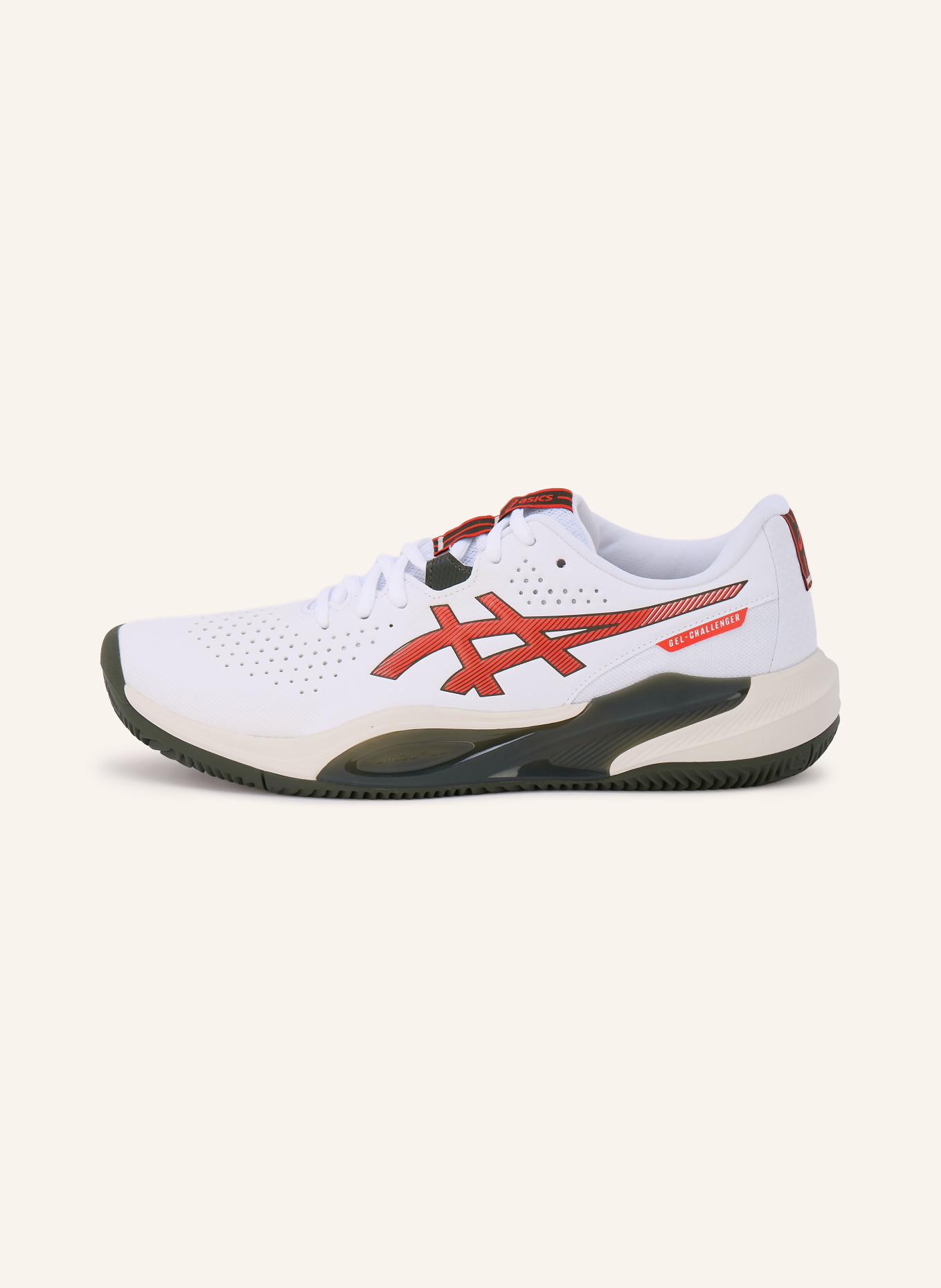 ASICS GEL-CHALLENGER 15 tennis shoes: WHITE / RED / BLACK