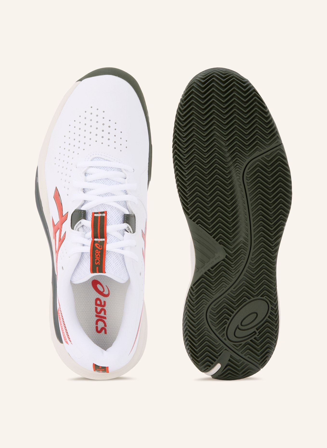 ASICS GEL-CHALLENGER 15 tennis shoes: WHITE / RED / BLACK