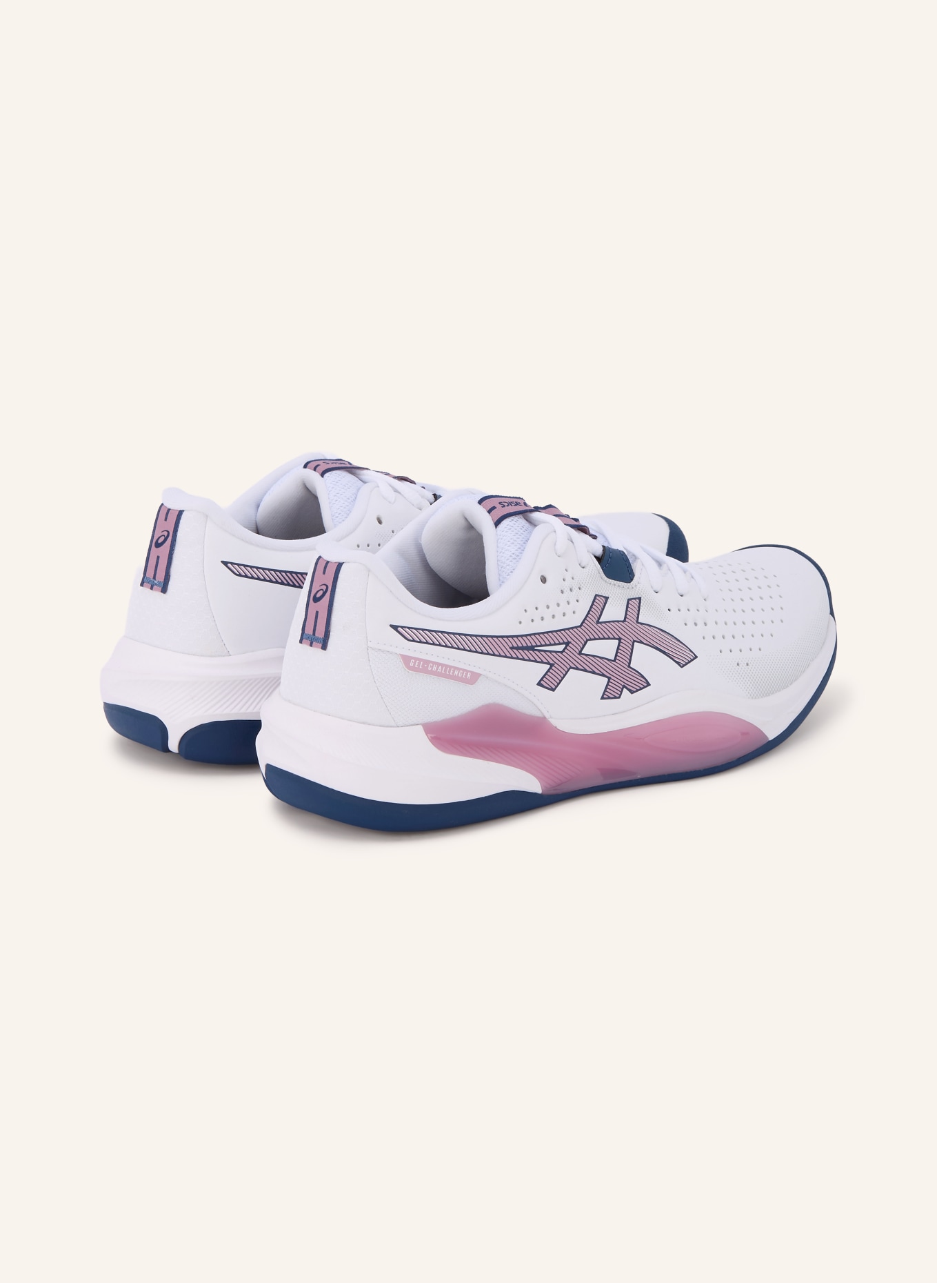 ASICS Chaussures de tennis GEL-CHALLENGER 15: BLANC / VIEUX ROSE / BLEU FONCÉ