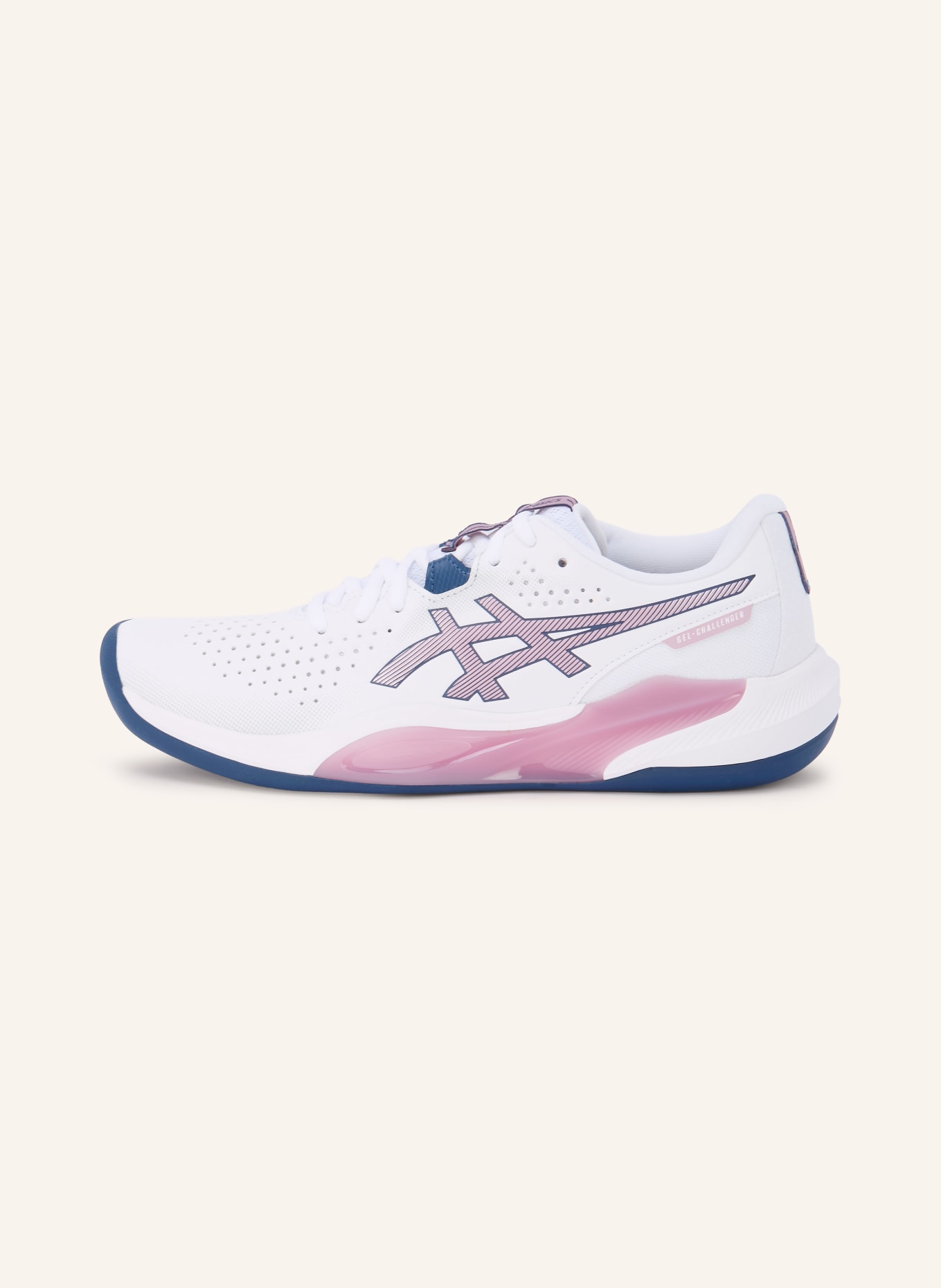ASICS Chaussures de tennis GEL-CHALLENGER 15: BLANC / VIEUX ROSE / BLEU FONCÉ
