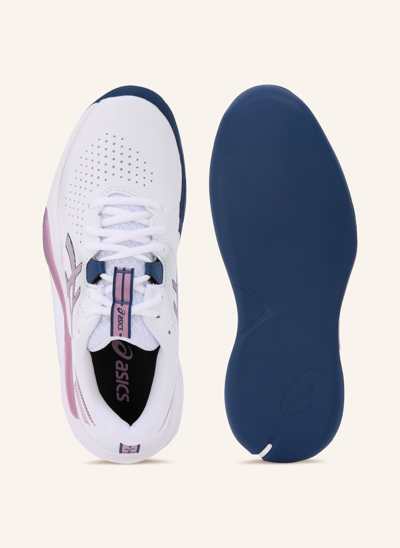 ASICS Chaussures de tennis GEL-CHALLENGER 15: BLANC / VIEUX ROSE / BLEU FONCÉ