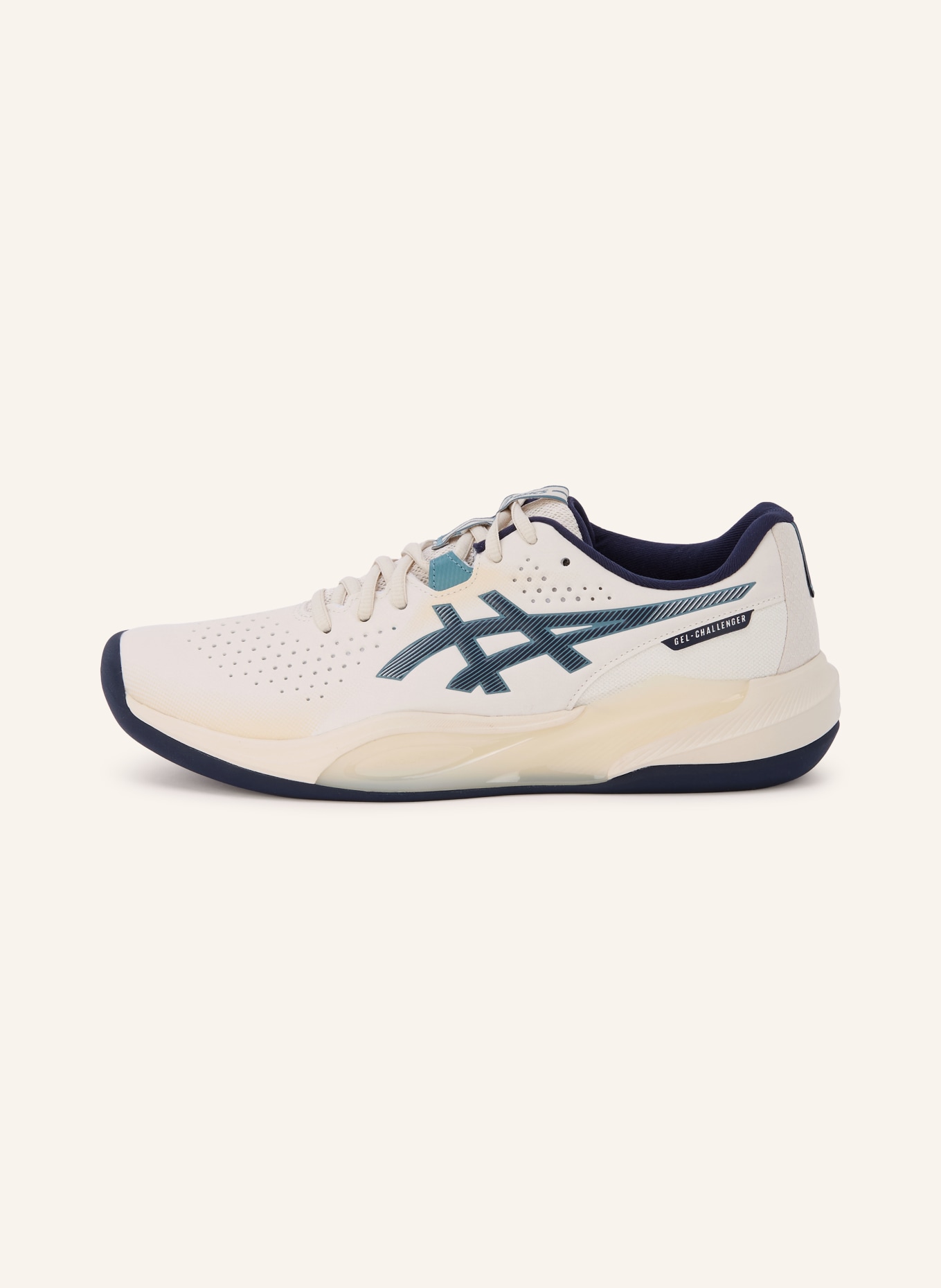 ASICS Tennisschoenen GEL-CHALLENGER 15: CRÈME / GROEN / DONKERBLAUW
